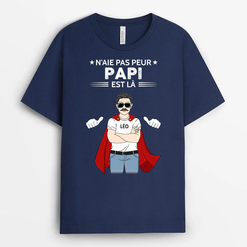 Tee Shirt Personnalisé Papy - Papi Est Là