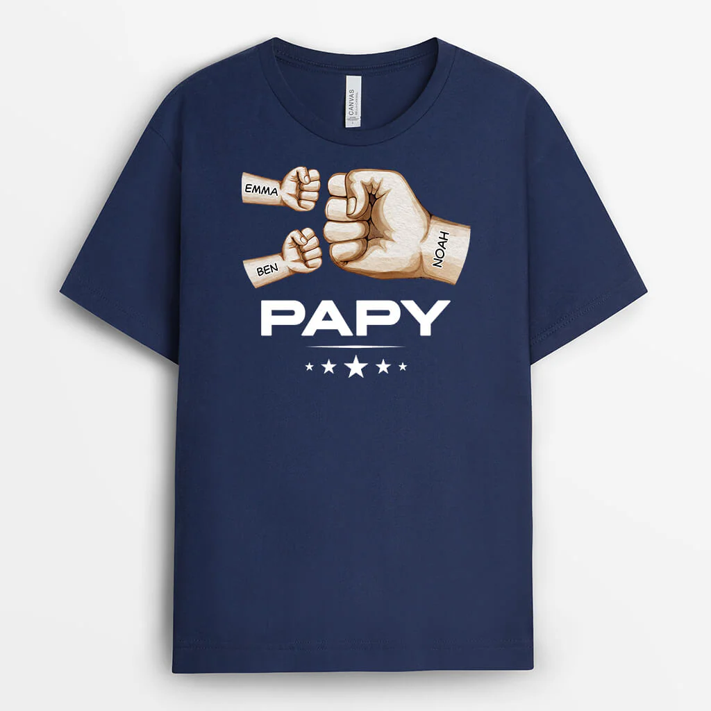 Papy Avec Check Mains - Tee Shirt Papy Personnalisé - Image 2