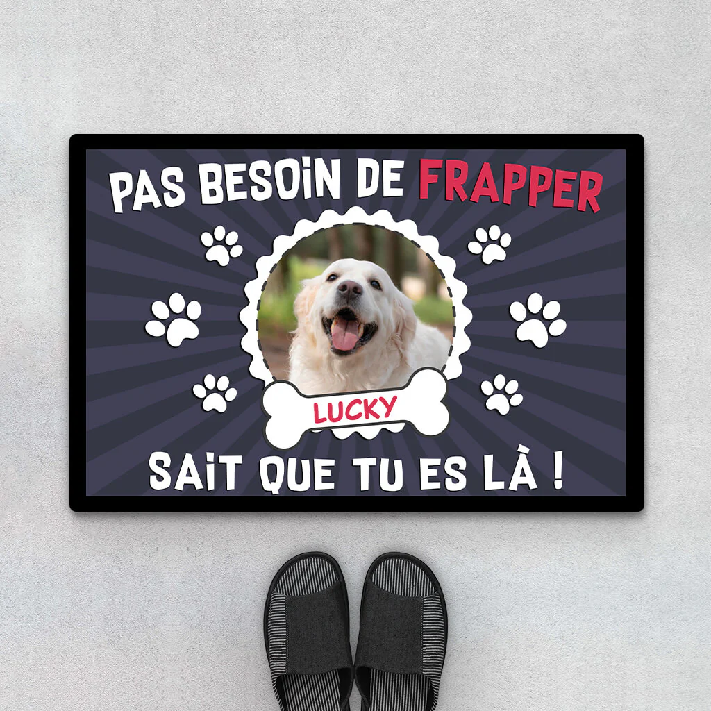 Tapis d'Entree Personnalisé Photo Chien – Pas Besoin De Frapper