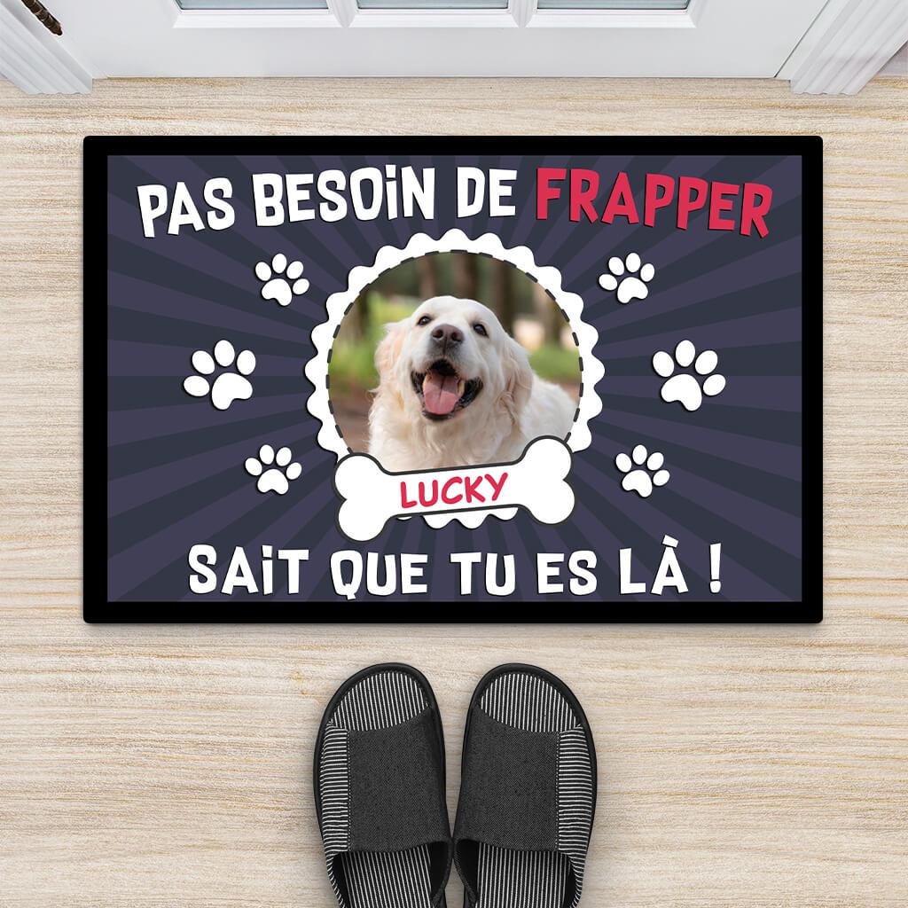 Tapis d'Entree Personnalisé Photo Chien – Pas Besoin De Frapper - Image 2