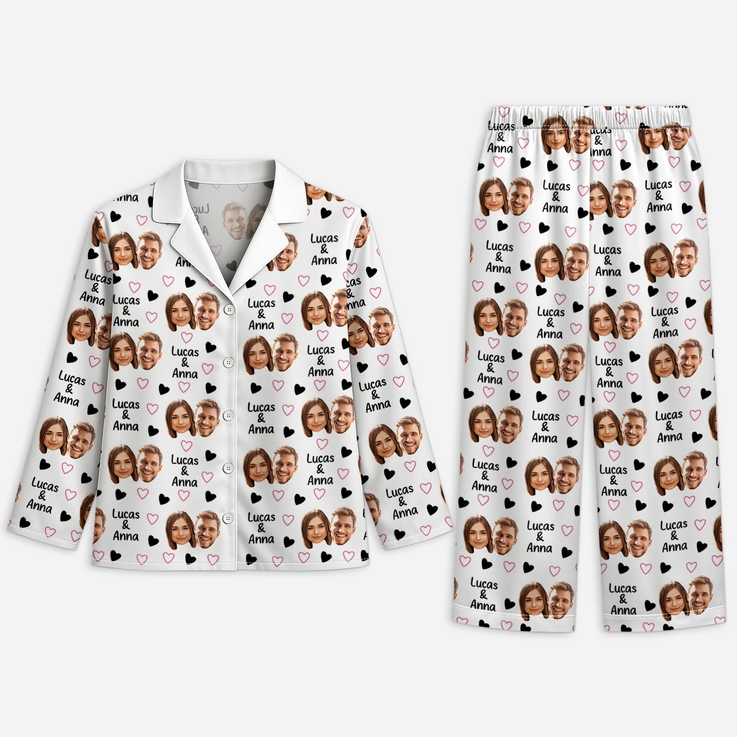 Pyjama Couple Personnalisé Avec Photo - Notre Amour