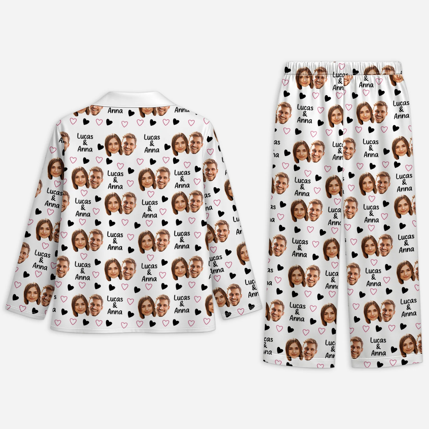 Pyjama Couple Personnalisé Avec Photo - Notre Amour - Image 2