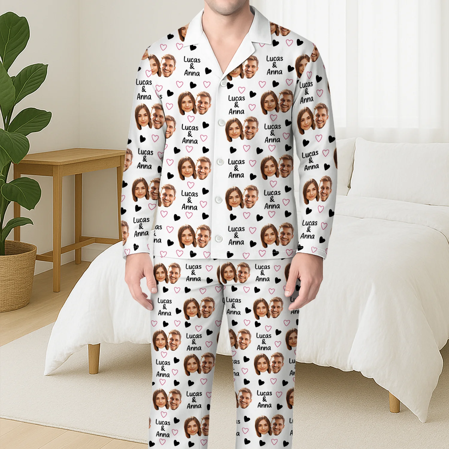Pyjama Couple Personnalisé Avec Photo - Notre Amour - Image 3