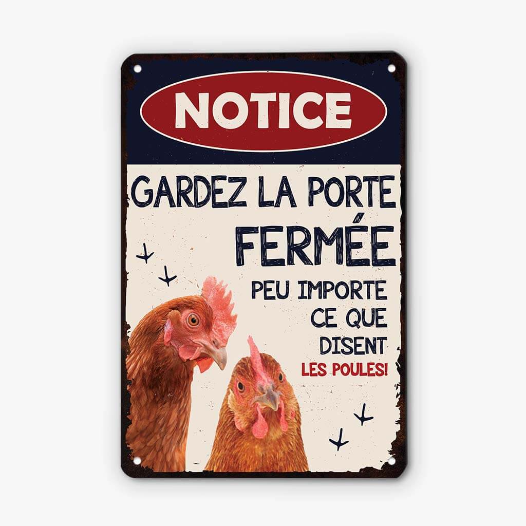 Plaque animaux personnalisée – Peu importe les poules…