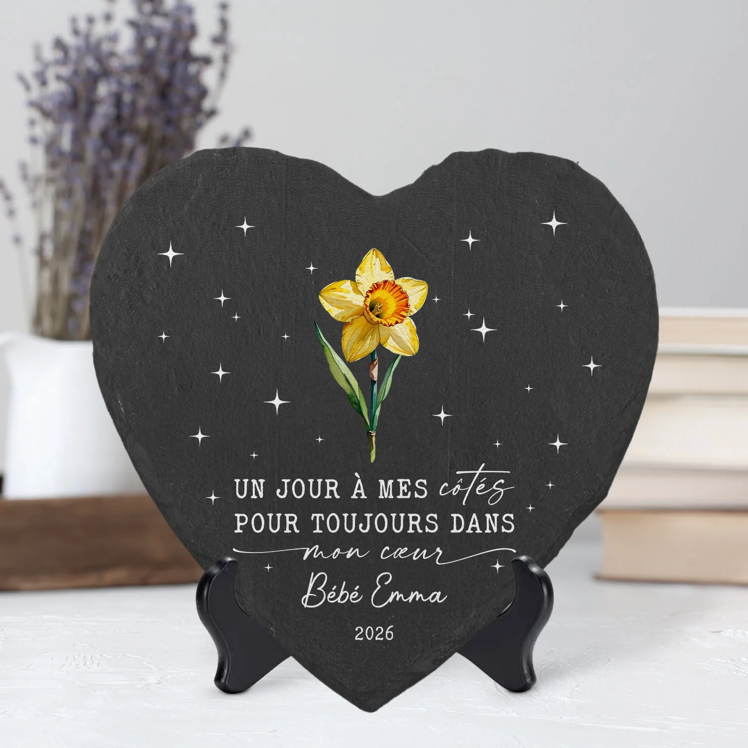 Pierre Commémorative Personnalisée De Jardin Avec Fleur De Naissance - Aimé Pour Toute Une Vie - Image 2