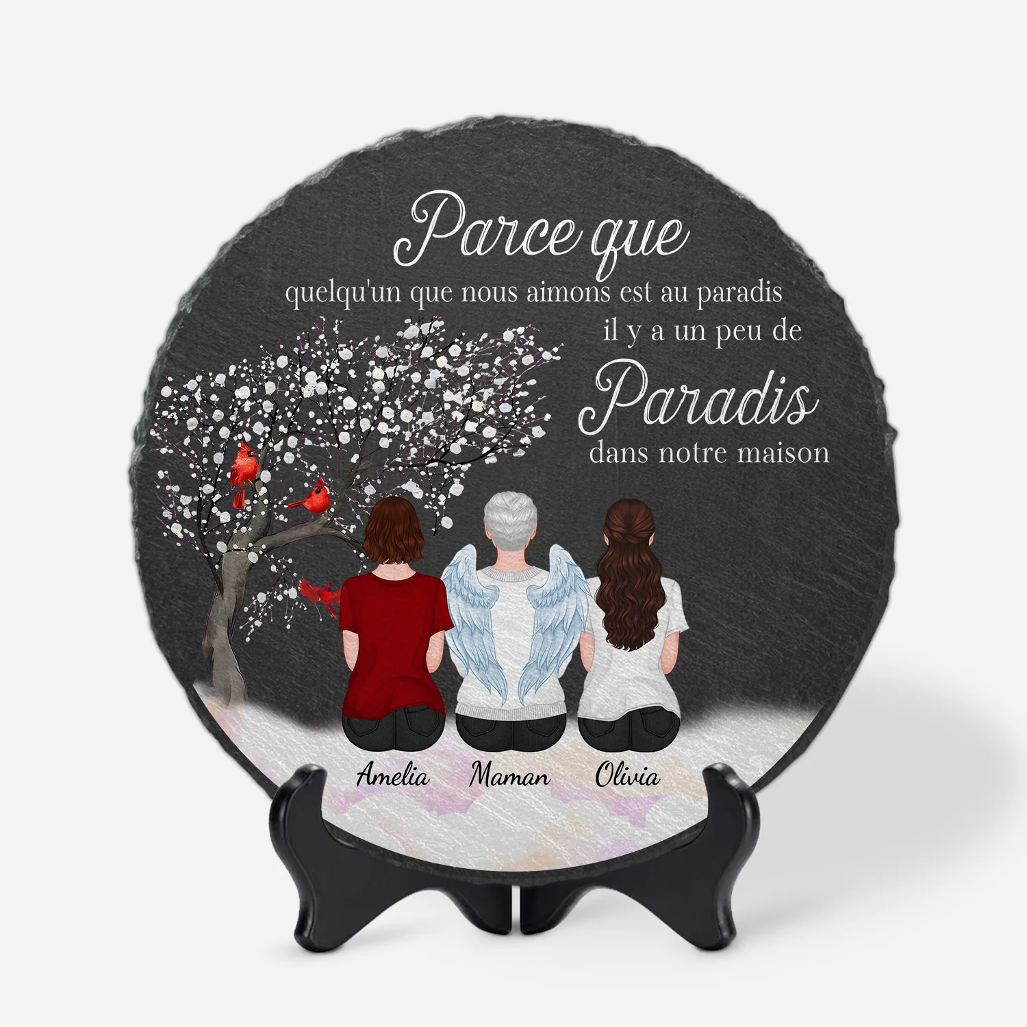 Pierre personnalisée famille – Un peu de paradis chez nous
