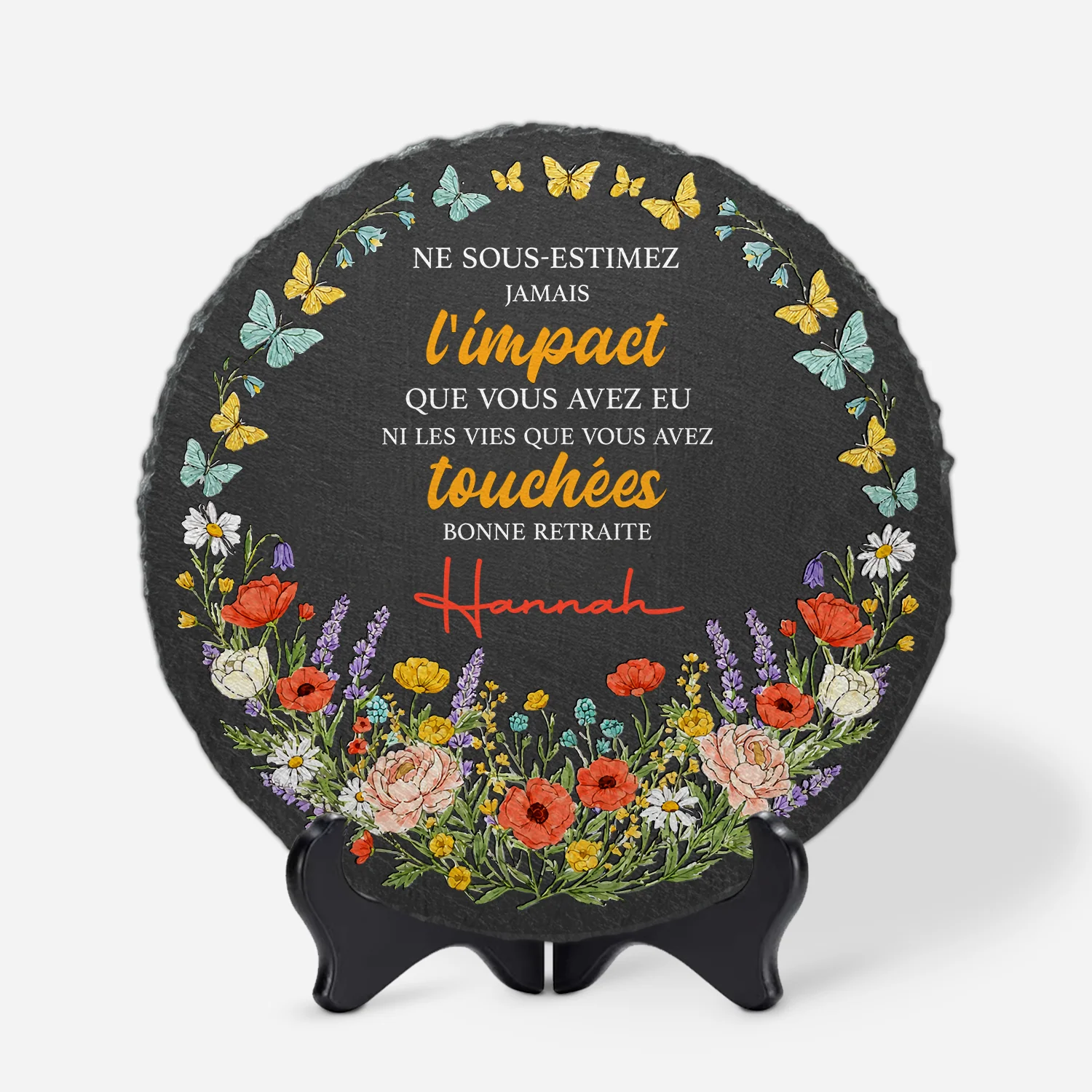 Pierre Commémorative Personnalisée Pour Jardin - Bonne Retraite Ne Sous-estimez Jamais Votre Impact