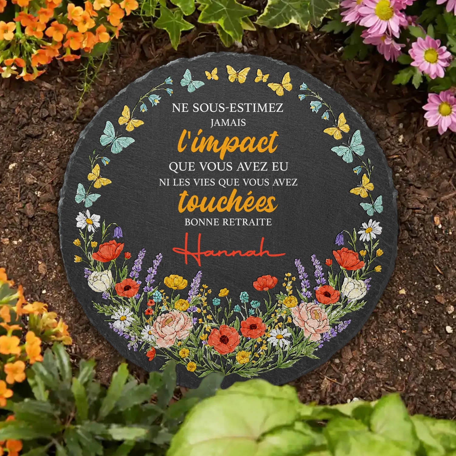 Pierre Commémorative Personnalisée Pour Jardin - Bonne Retraite Ne Sous-estimez Jamais Votre Impact - Image 3