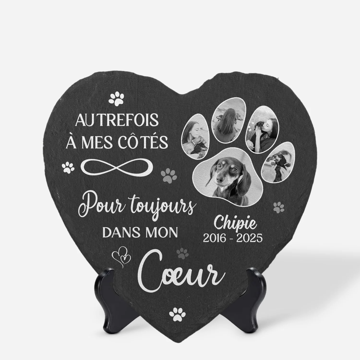 Cadeau Photo Personnalisé Chien - Pour Toujours Dans Mon Cœur