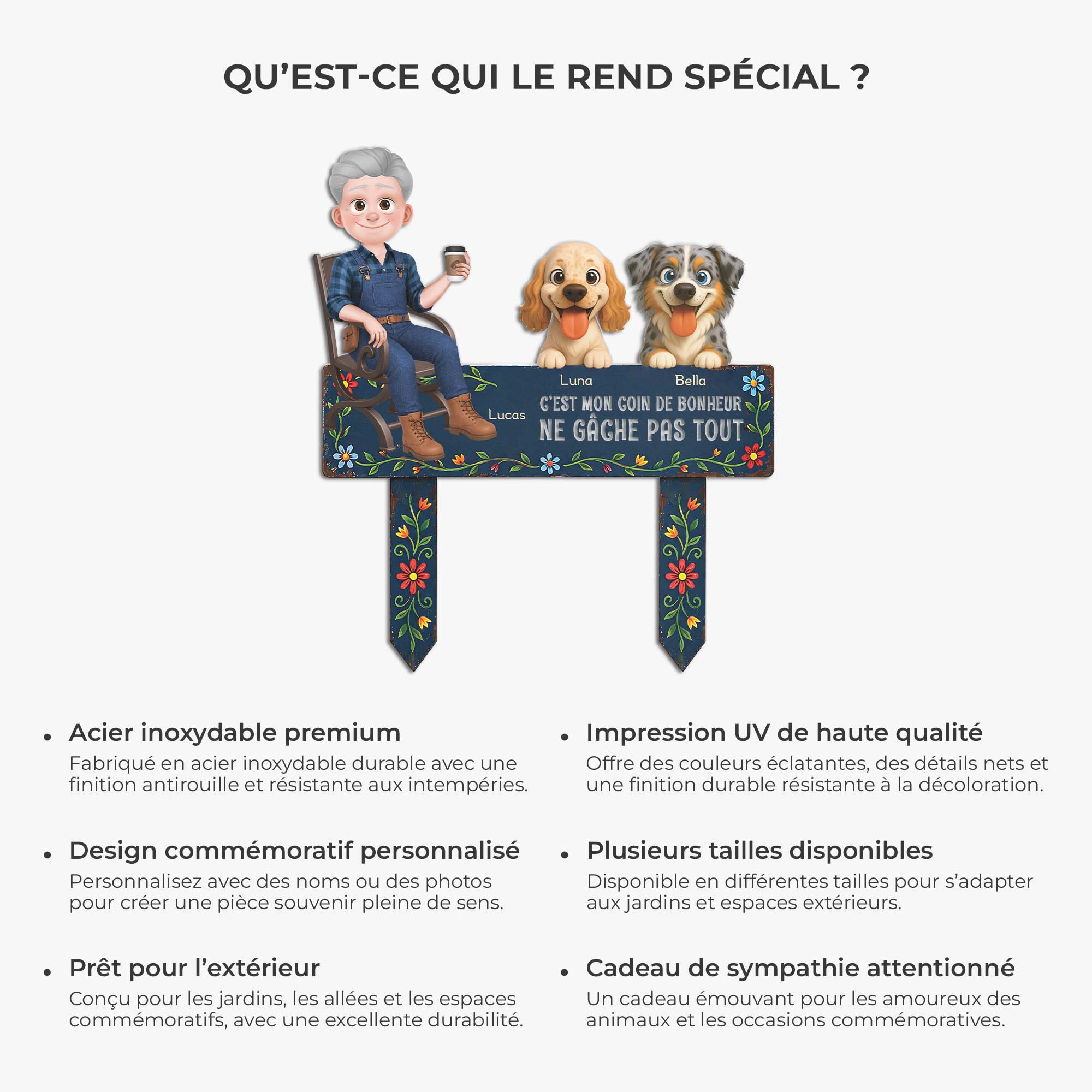 Piquet De Jardin Décoratif Personnalisé Humour Chien - Coin De Bonheur - Image 7