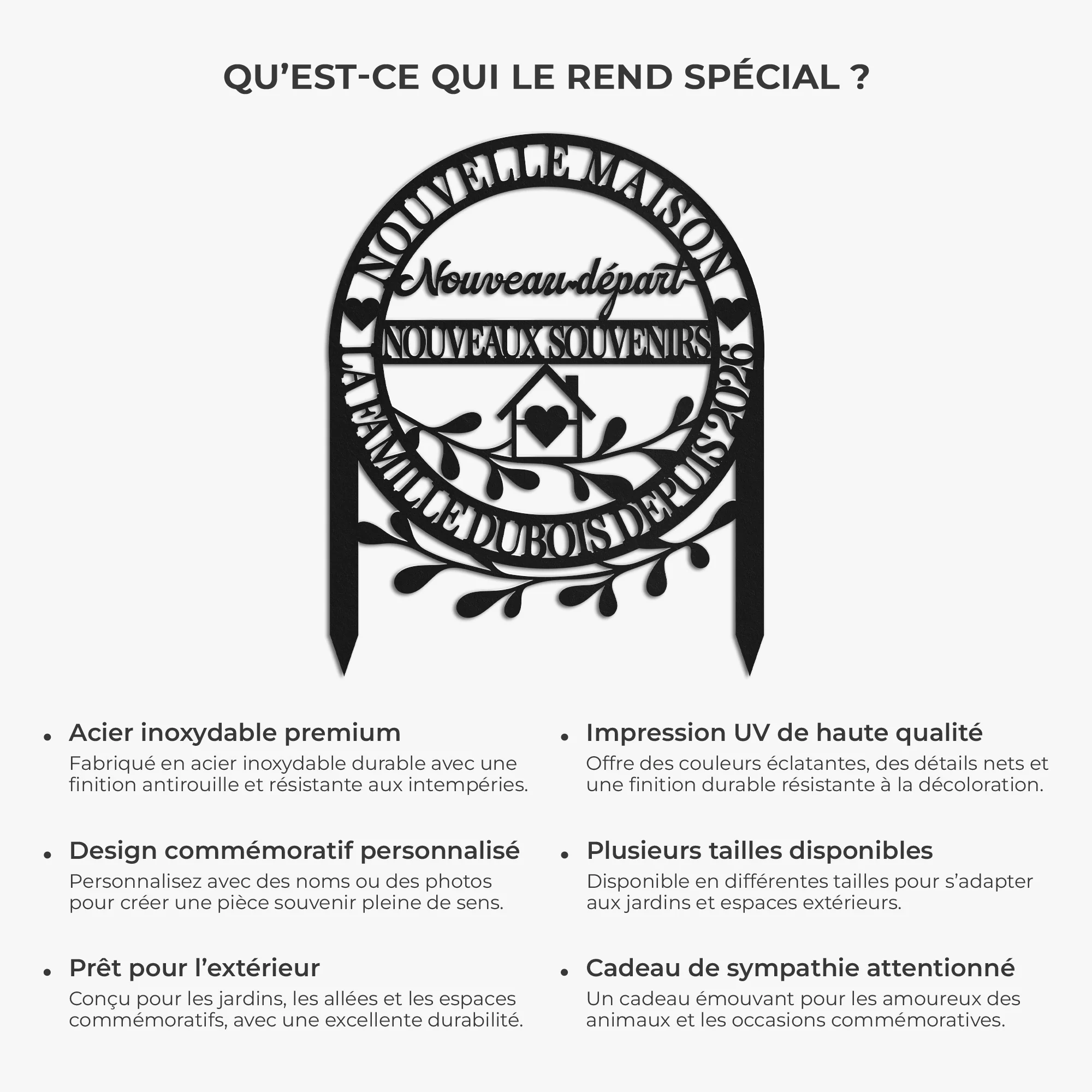 Piquet De Jardin Décoratif Personnalisé - Nouvelle Maison De Notre Famille - Image 7