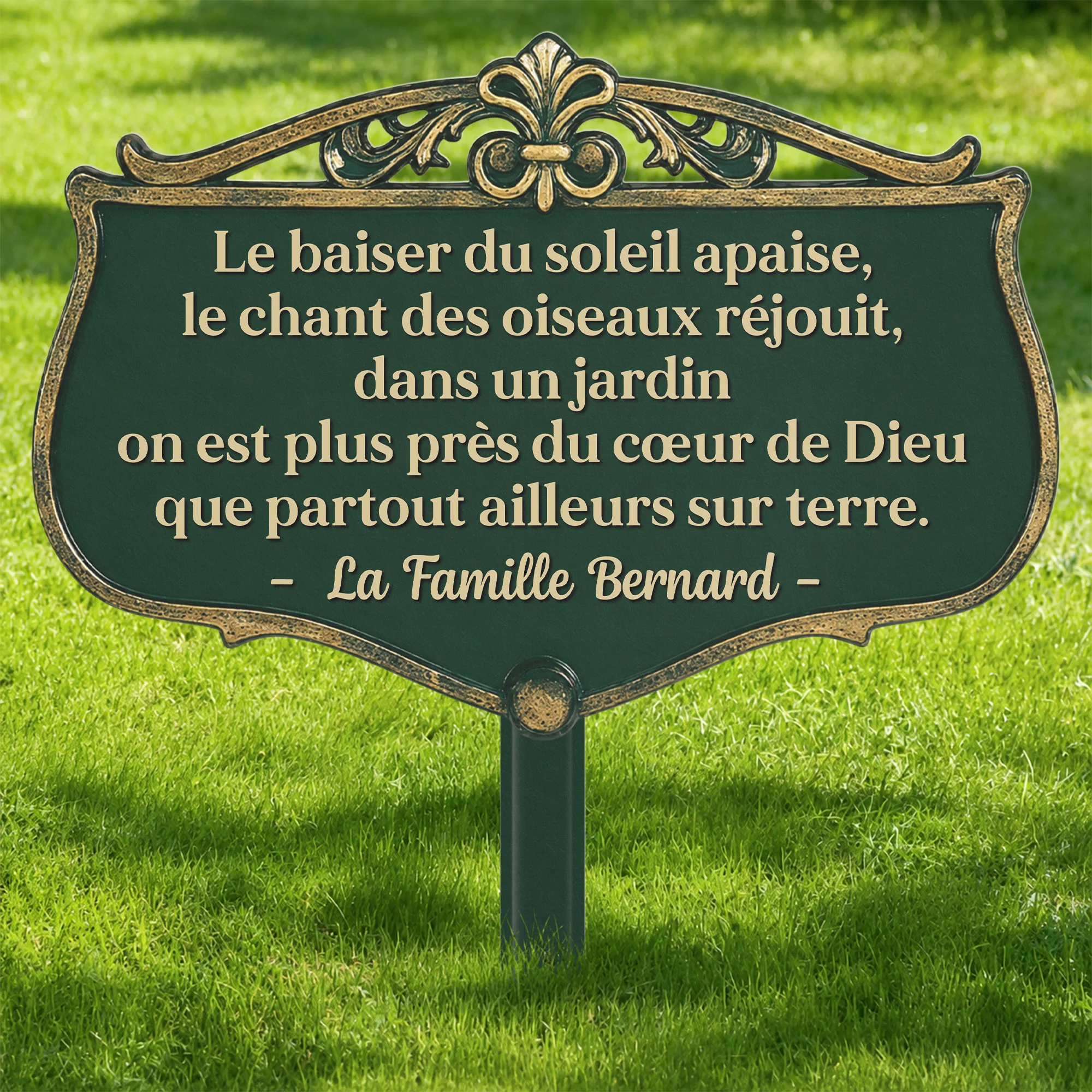 Piquet De Jardin Décoratif Personnalisé - On Est Plus Près Du Cœur De Dieu