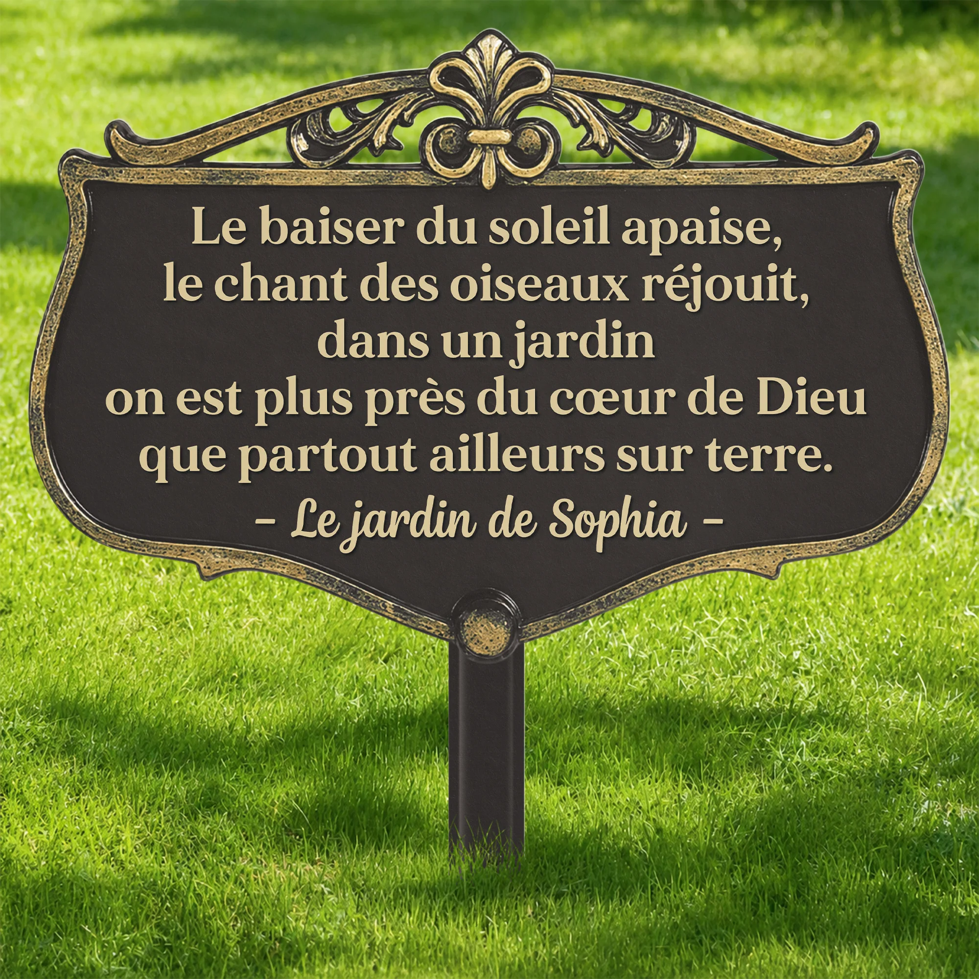 Piquet De Jardin Décoratif Personnalisé - On Est Plus Près Du Cœur De Dieu - Image 2