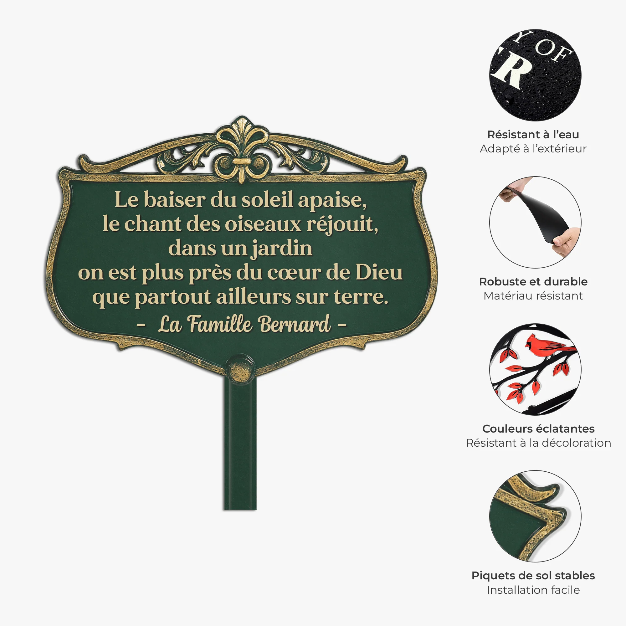 Piquet De Jardin Décoratif Personnalisé - On Est Plus Près Du Cœur De Dieu - Image 5