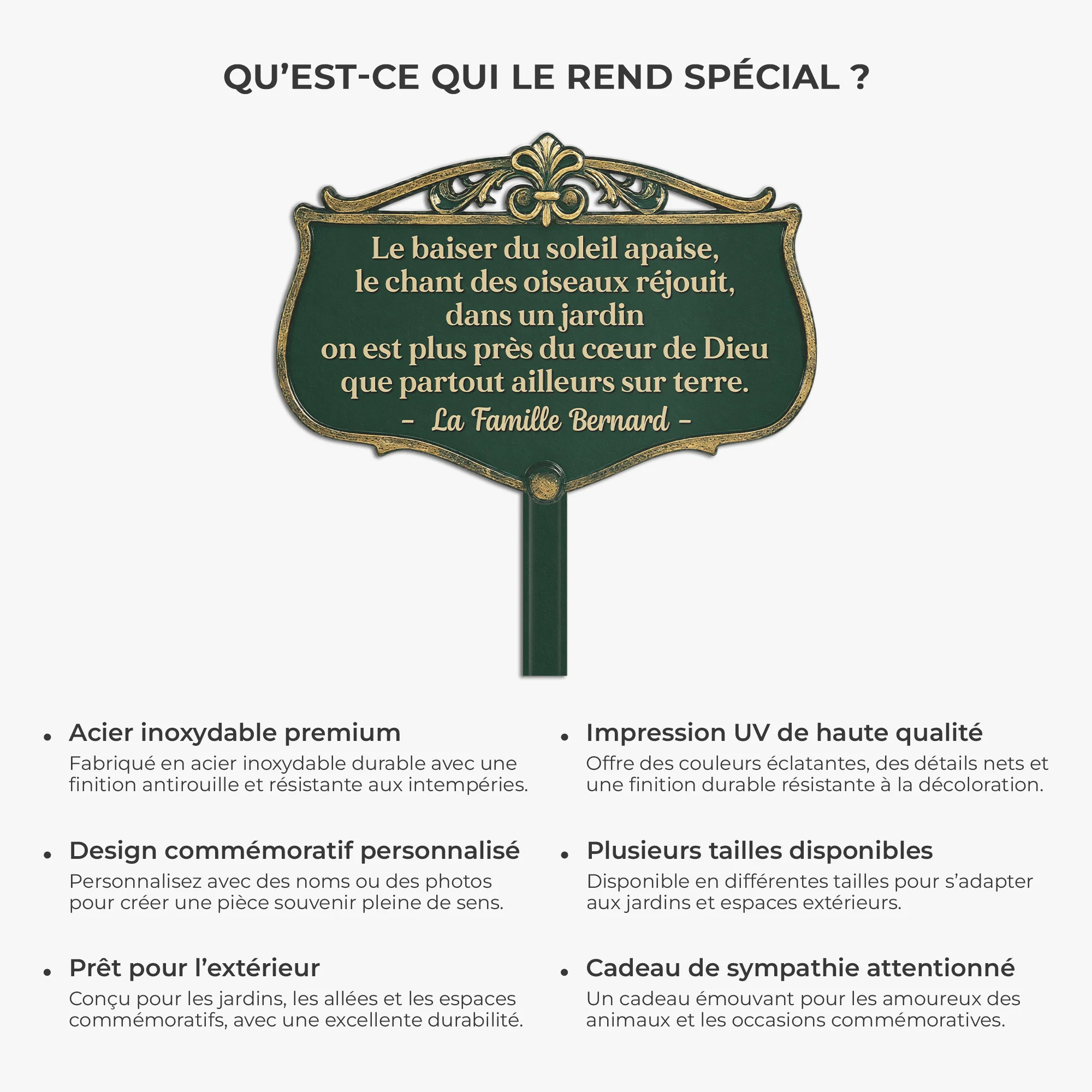 Piquet De Jardin Décoratif Personnalisé - On Est Plus Près Du Cœur De Dieu - Image 7