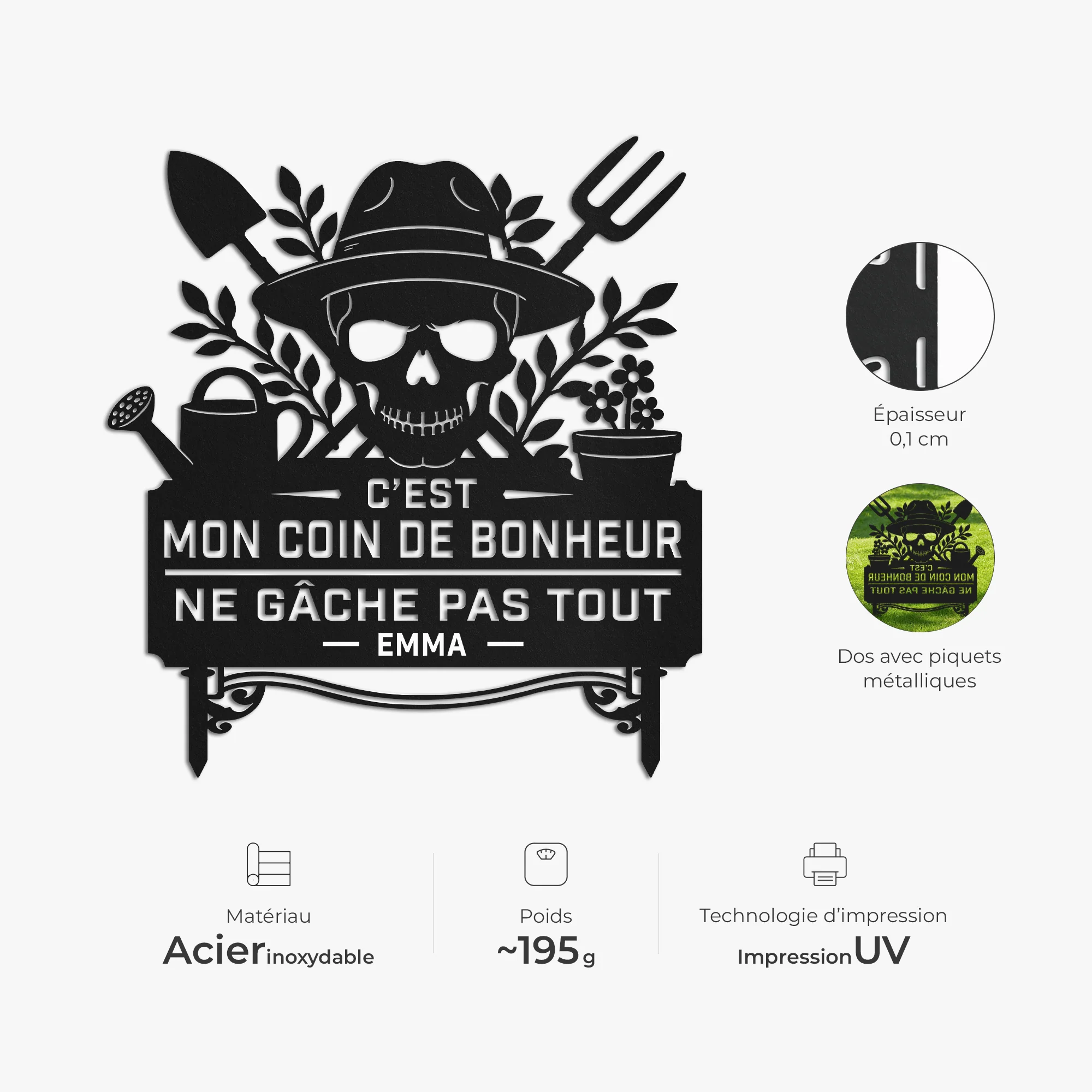 Piquet De Jardin Décoratif Personnalisé Pour Nouvelle Maison - Mon Coin De Bonheur - Image 3