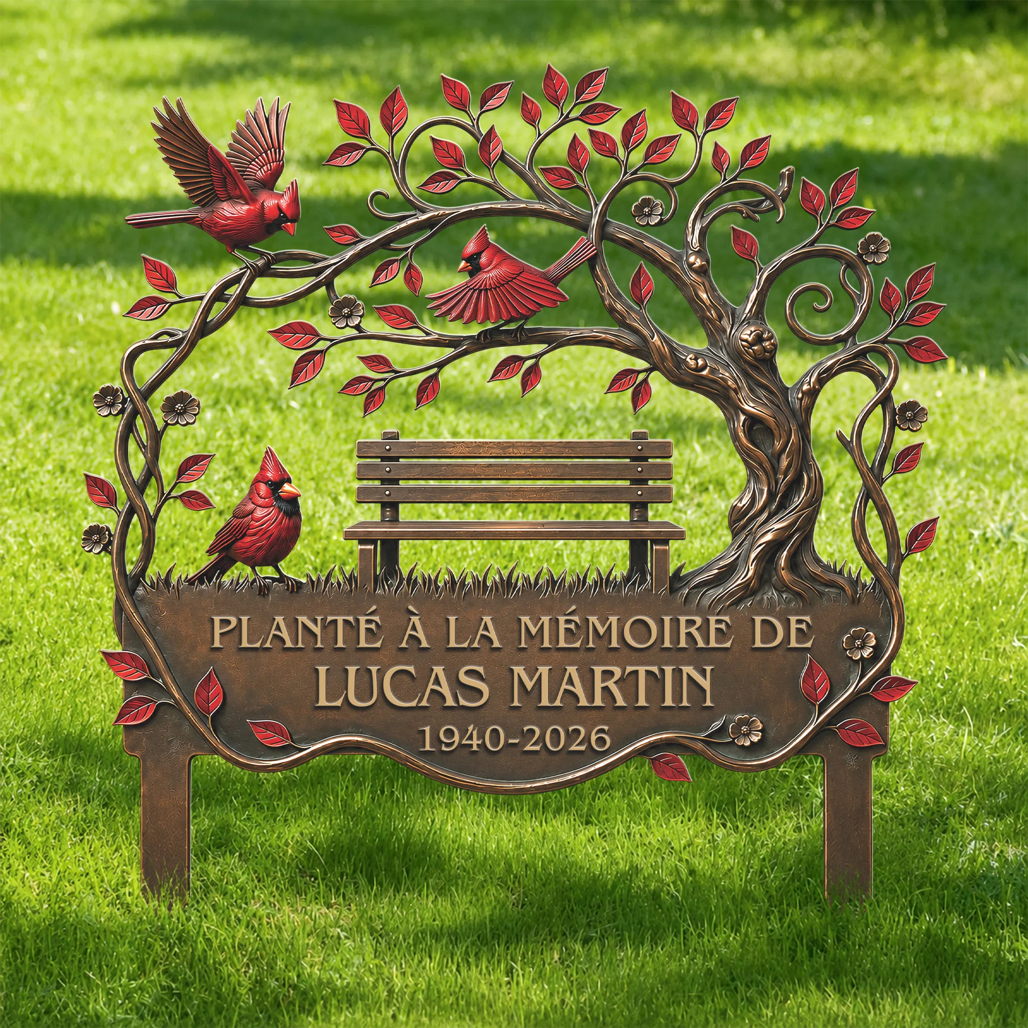 Piquet De Jardin En Métal Commémoratif Personnalisable Femme Homme - Planté À La Mémoire