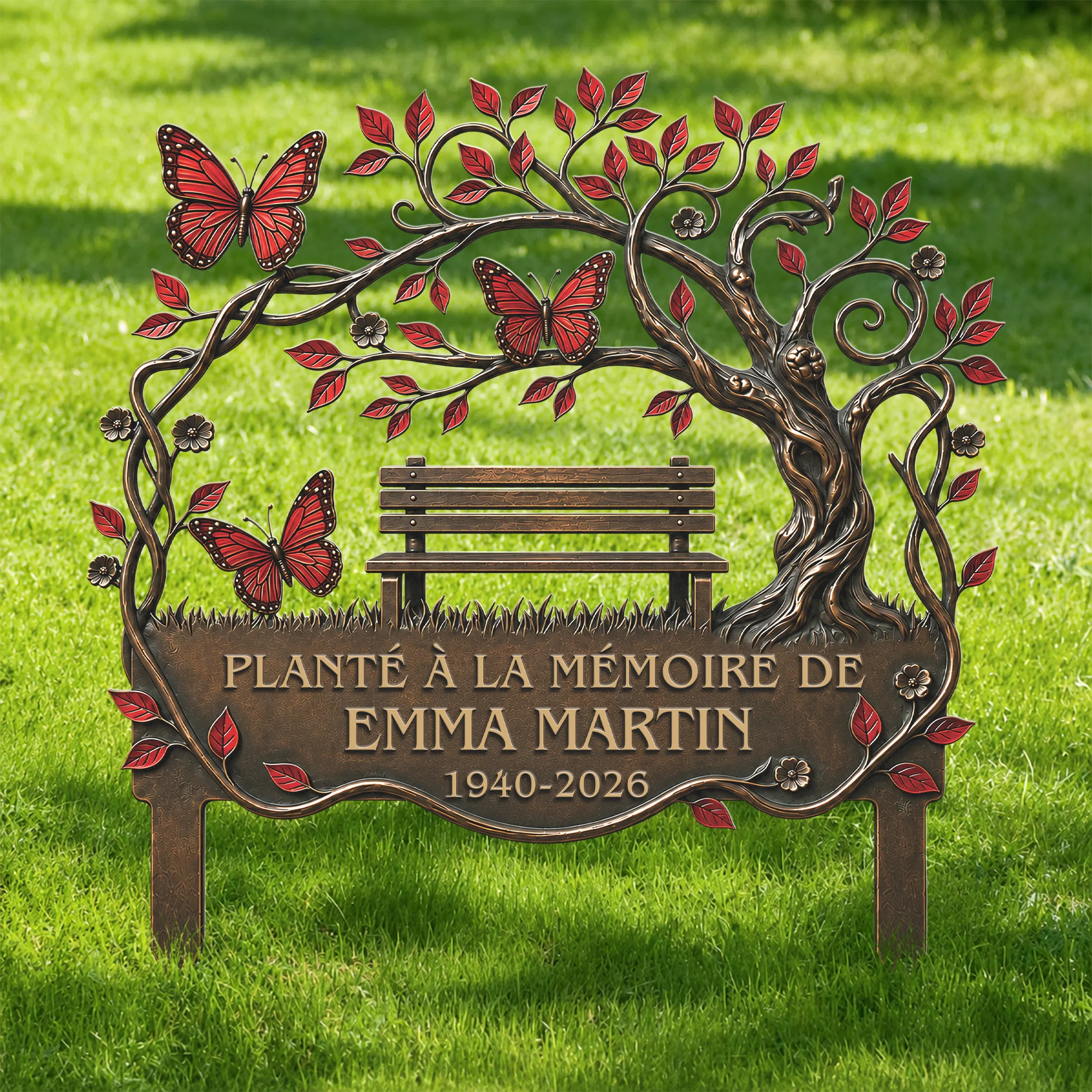 Piquet De Jardin En Métal Commémoratif Personnalisable Femme Homme - Planté À La Mémoire - Image 2