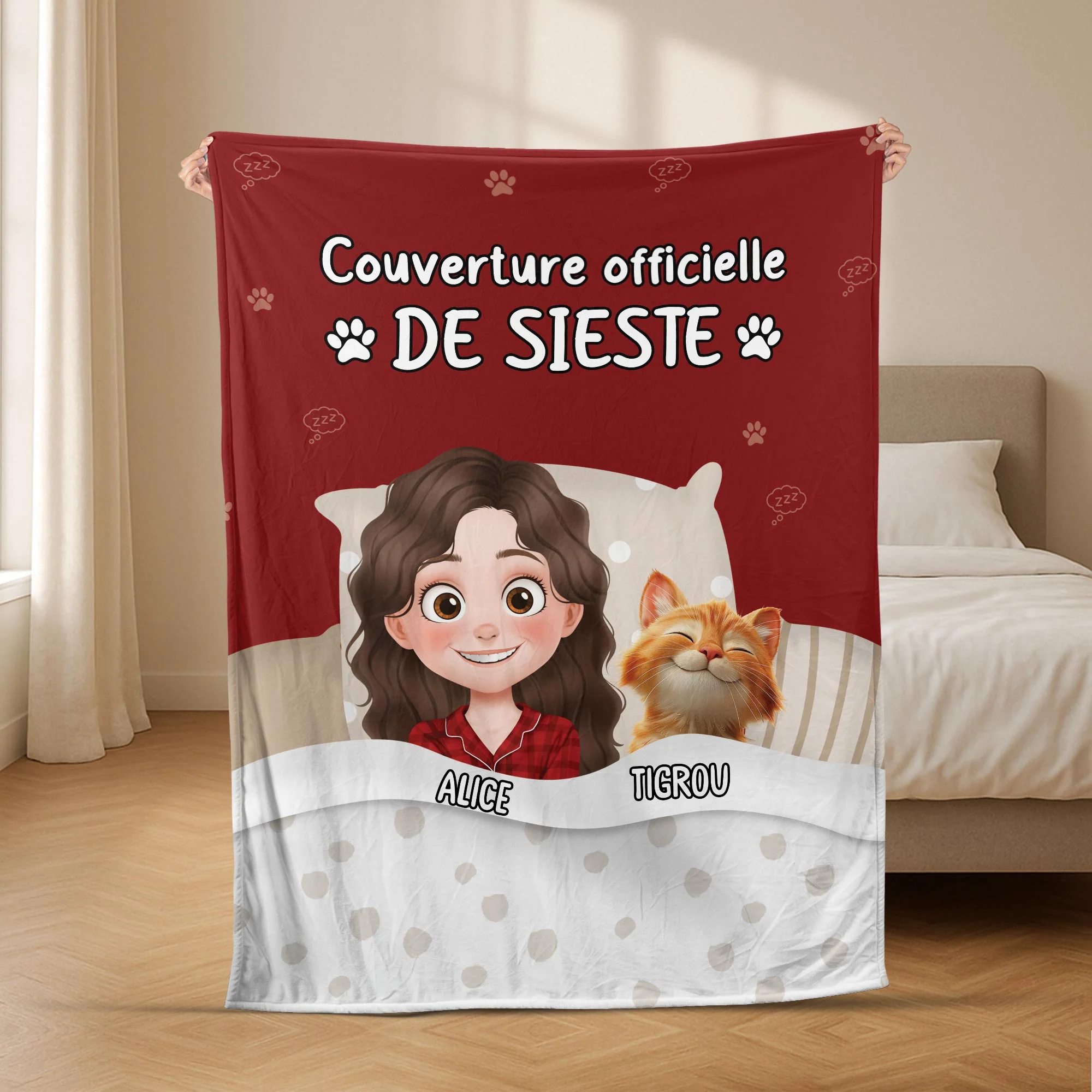 Plaid Personnalisé Avec Chat - Couverture Officielle - Image 2