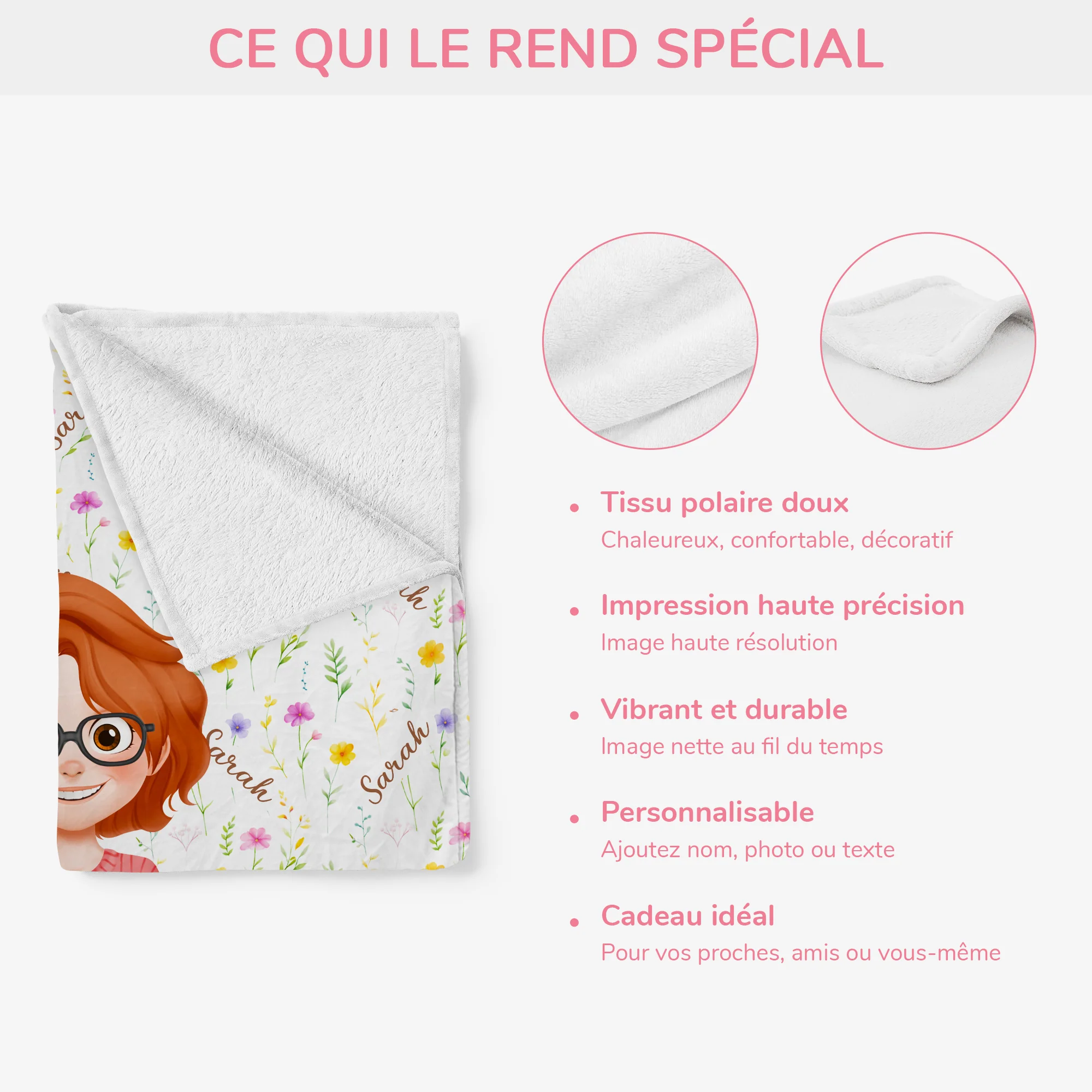 Plaid Personnalisé Avec Prénom - Cadeau Unique Pour Femme/Homme - Image 4