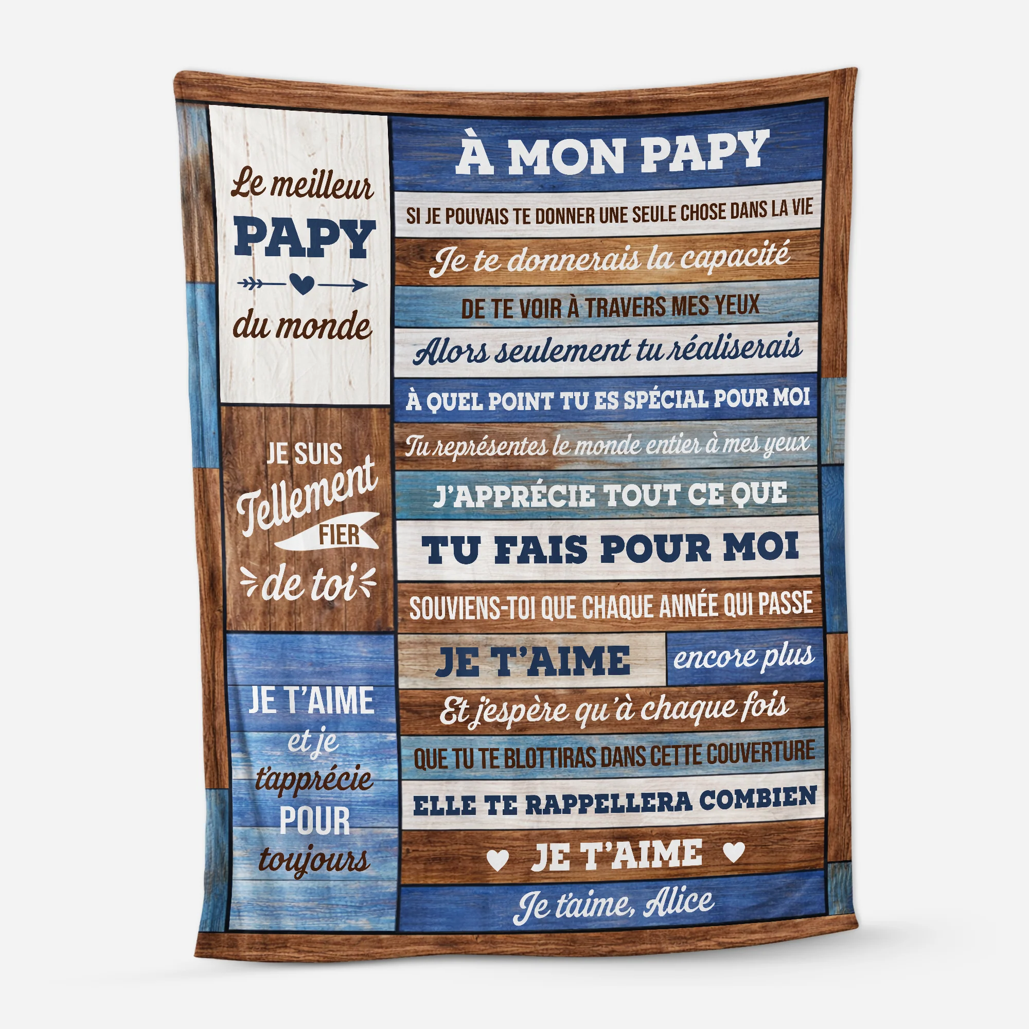 Plaid Personnalisé - Meilleur Papy Et Mamie