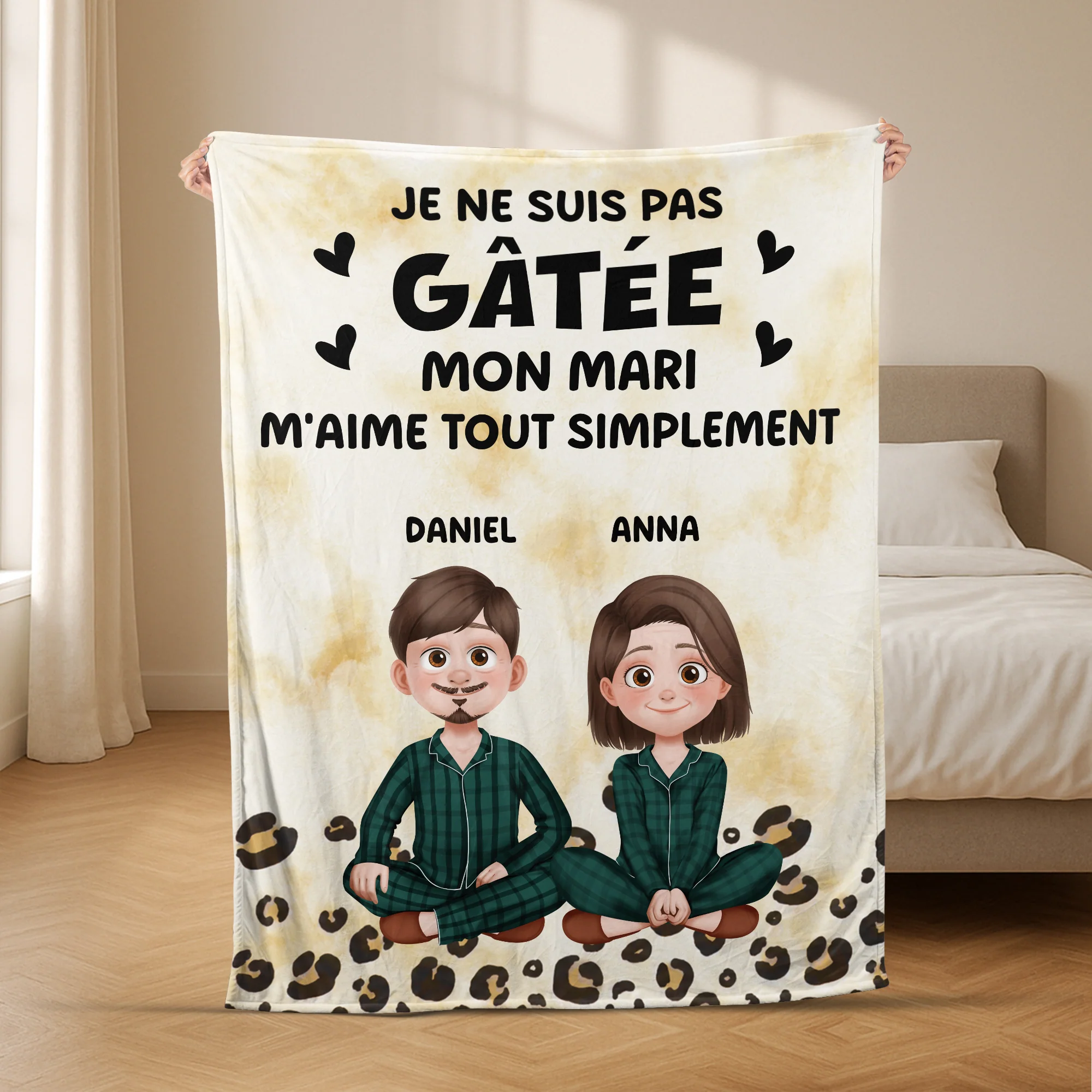 Plaid Personnalisé Couple - Mon Mari M'aime Tout Simplement - Image 2