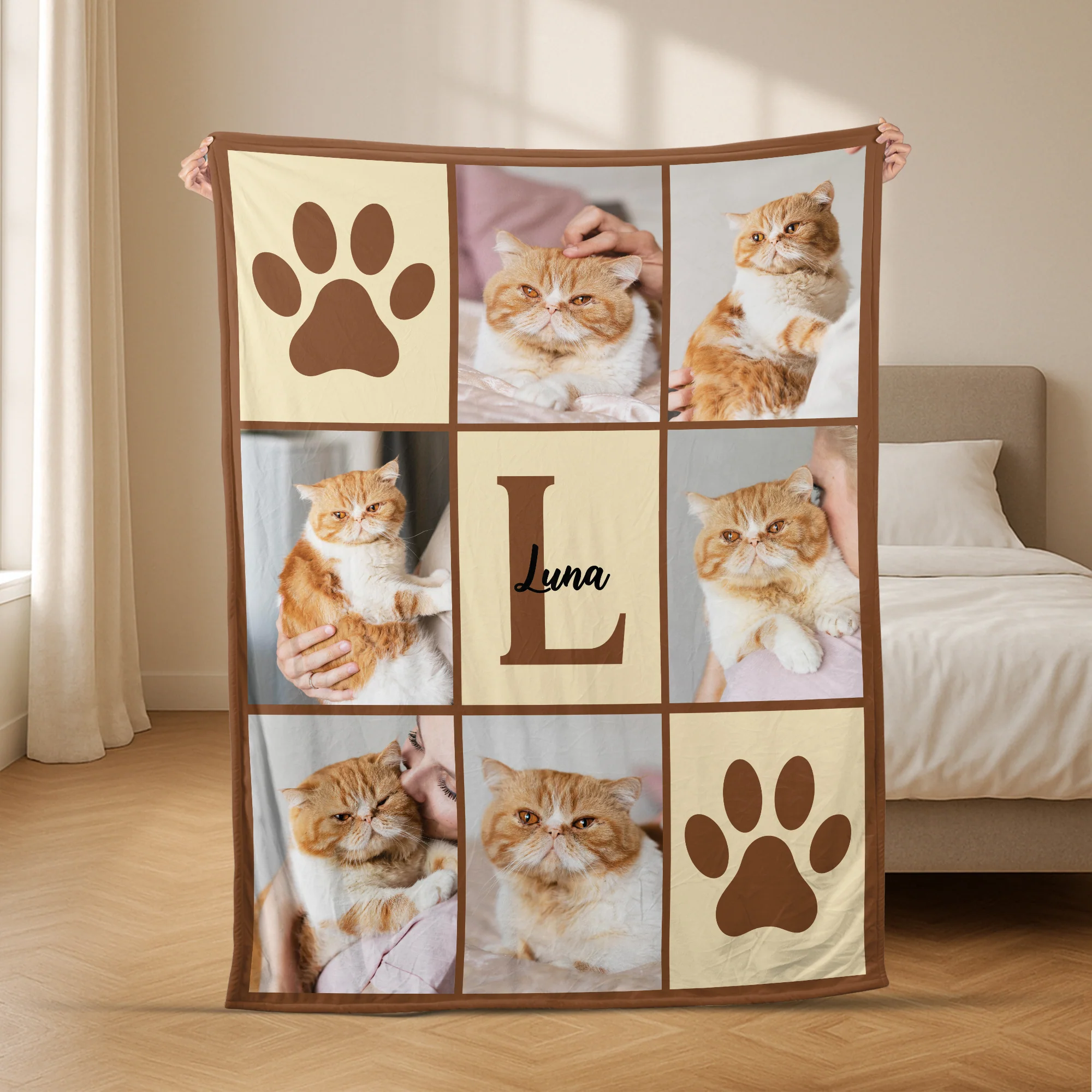 Plaid Personnalisé Photo Chat & Chien pour Amoureux des Animaux - Image 2