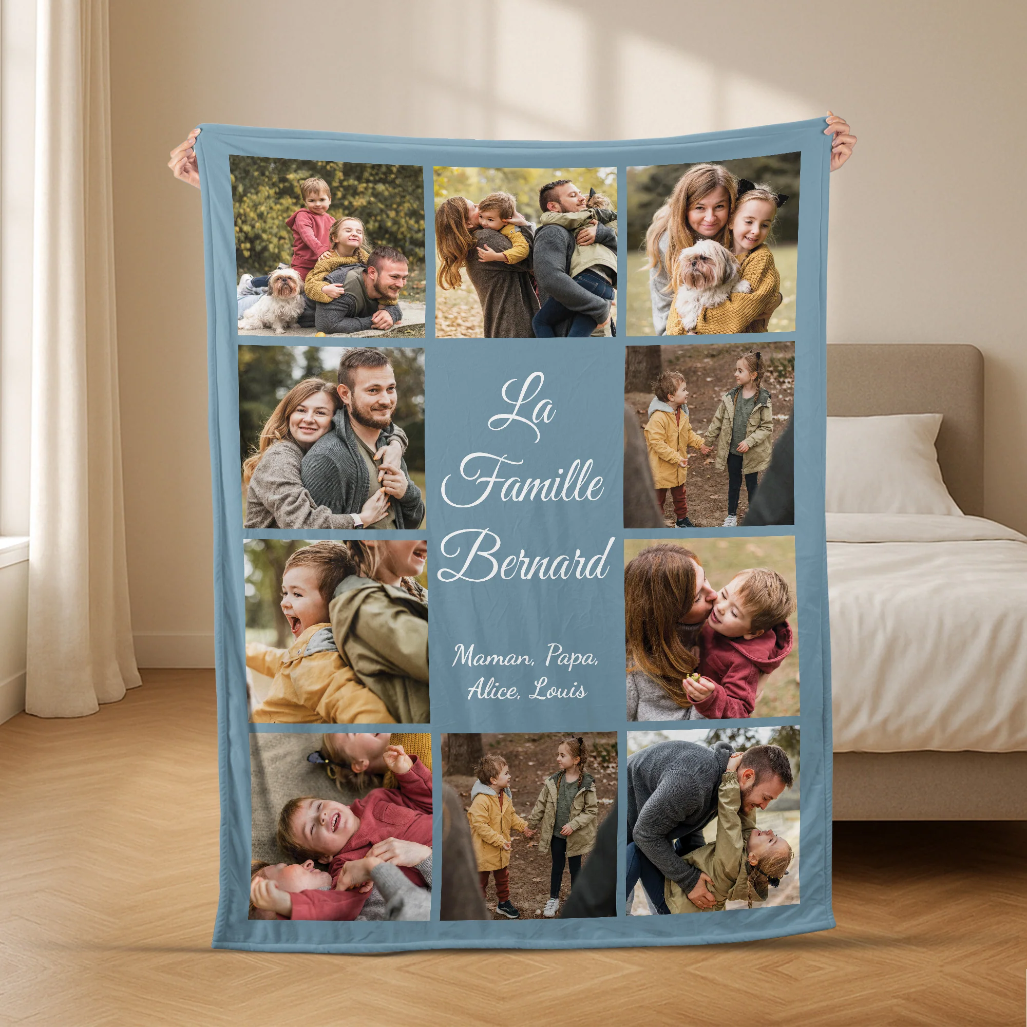 Plaid Personnalisé Famille Avec Photos - Image 2