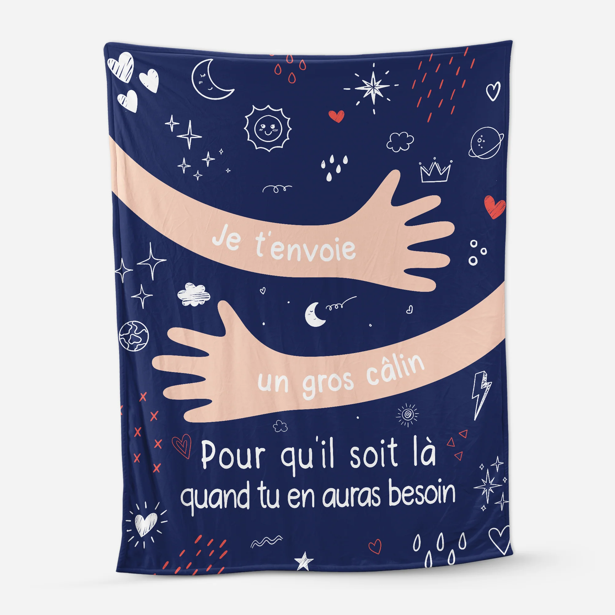 Plaid Personnalisé Texte Commémoratif - Je T’envoie Un Gros Câlin