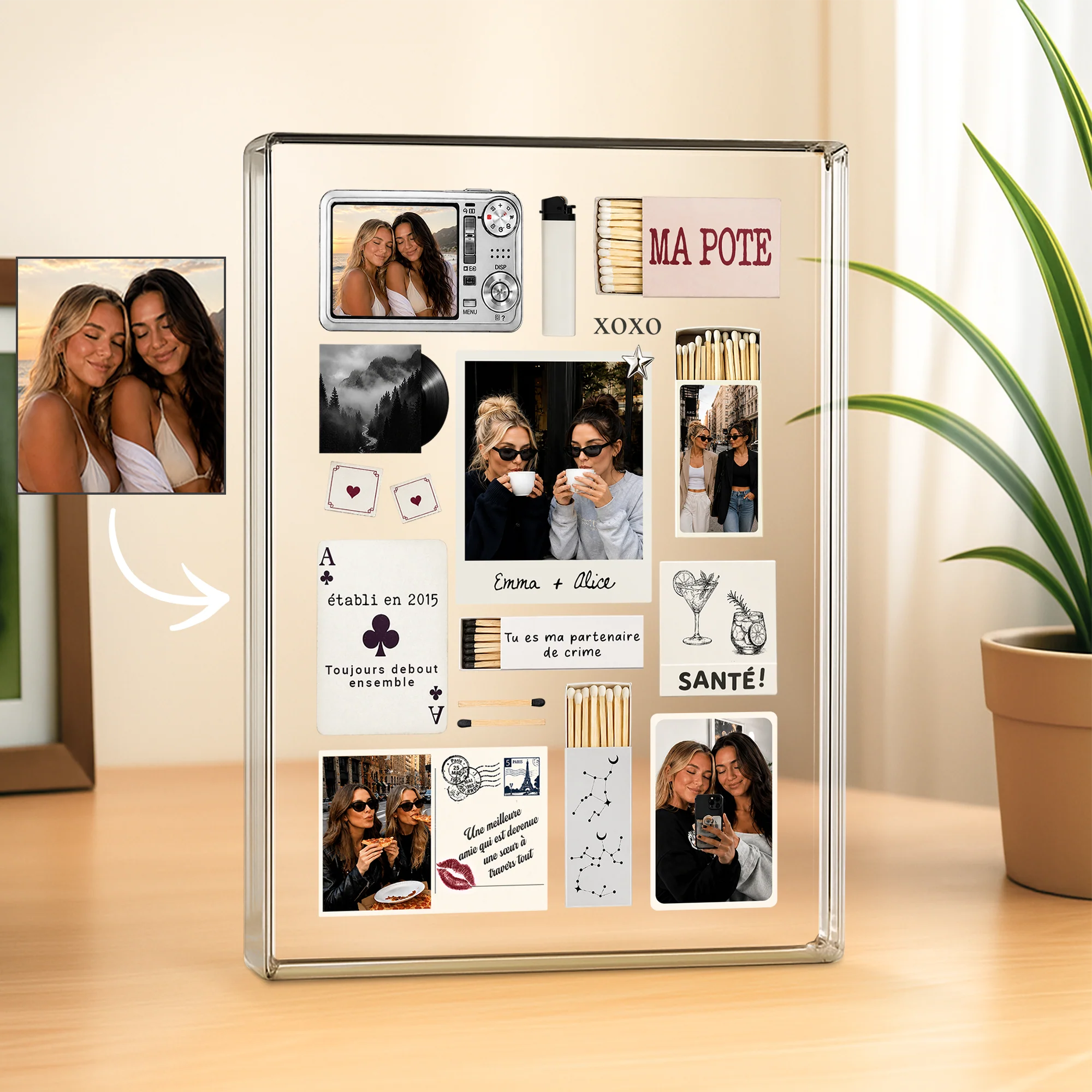 Plaque Acrylique Personnalisée Rectangulaire Avec Photo - Une Meilleure Amie Devenue Une Sœur - Image 2