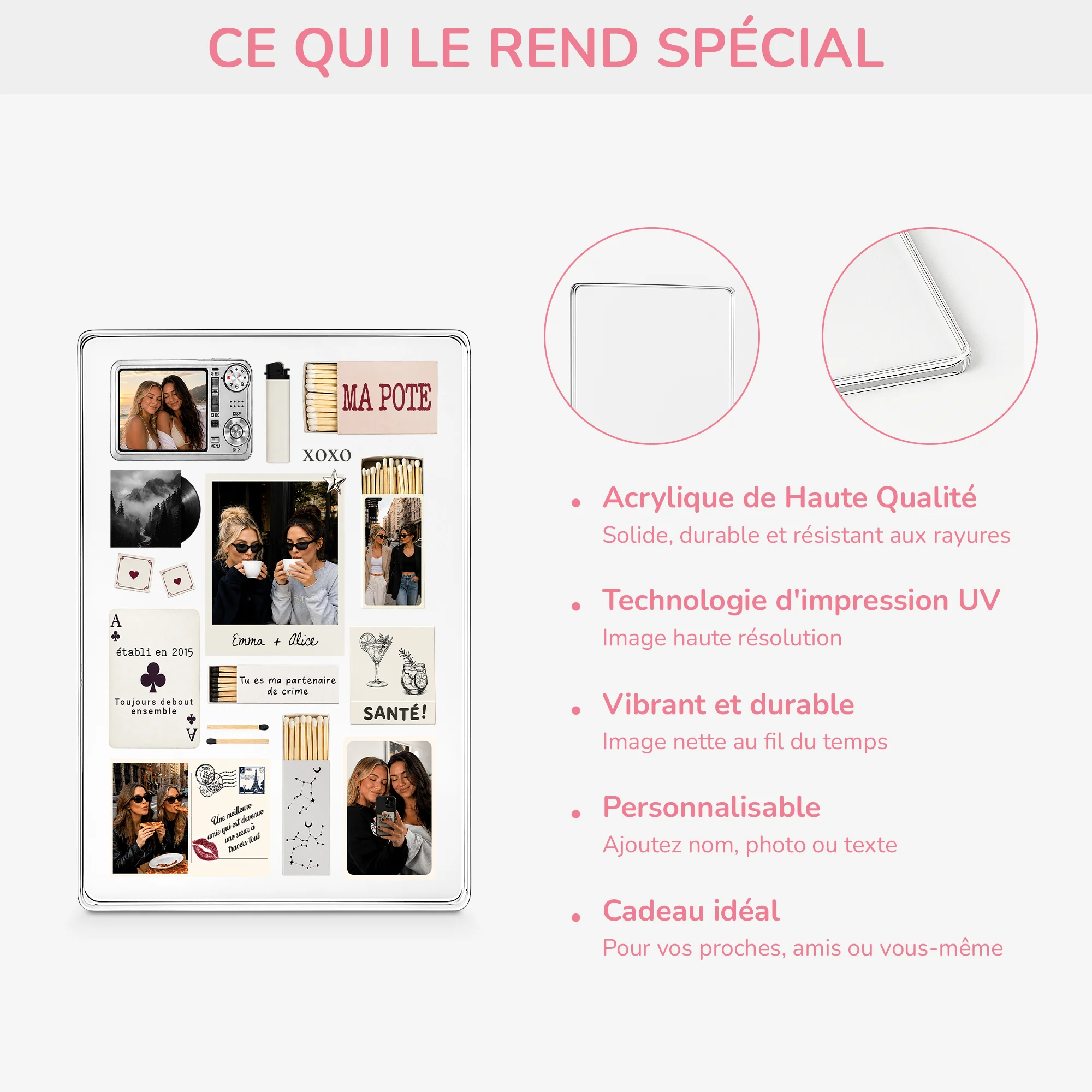 Plaque Acrylique Personnalisée Rectangulaire Avec Photo - Une Meilleure Amie Devenue Une Sœur - Image 4