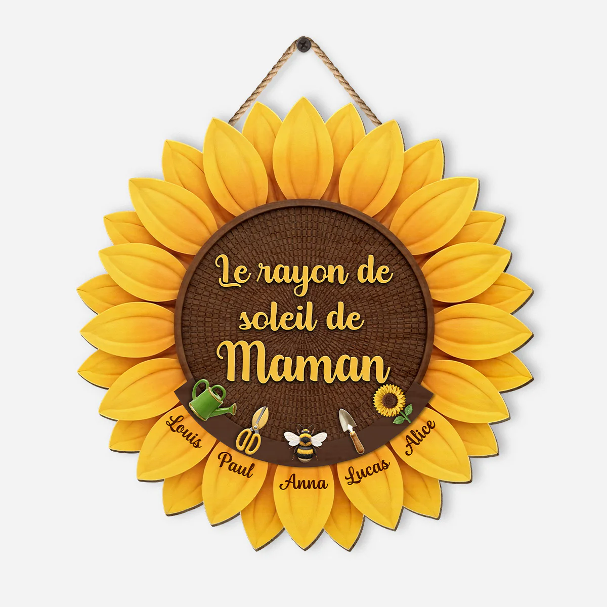 Plaque En Bois Personnalisée | Rayon De Soleil De Maman Mamie