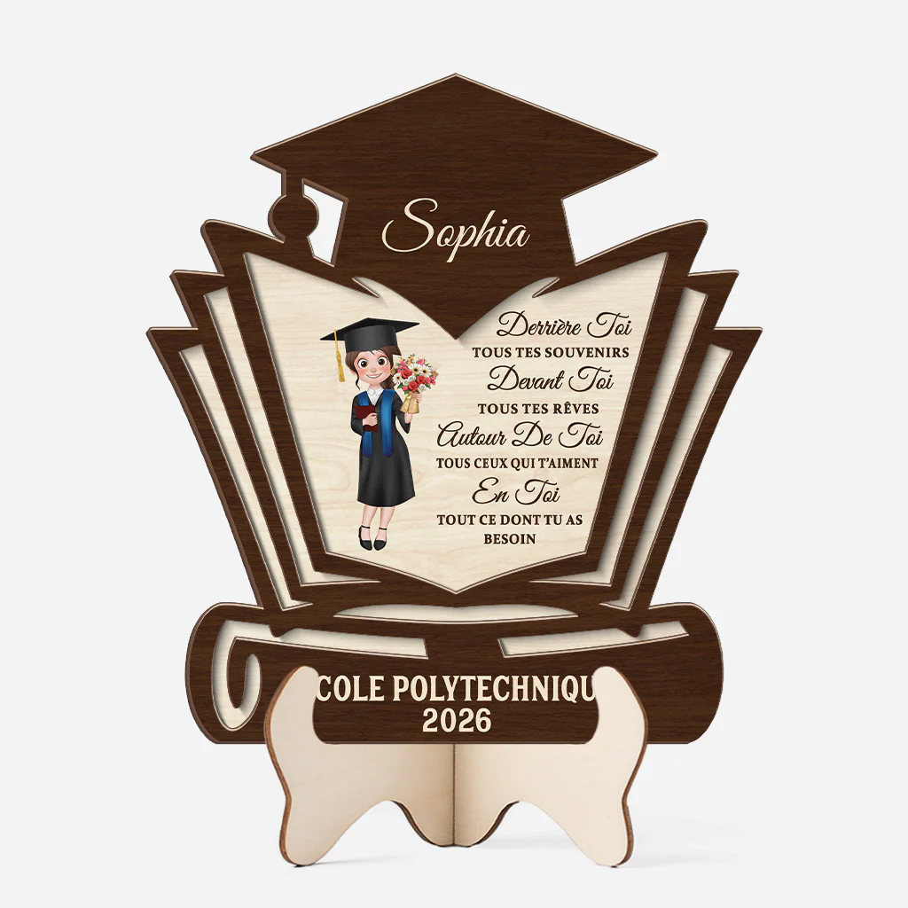 Plaque Bois Personnalisée - Tous Tes Rêves Cadeau Remise De Diplôme Femme Homme