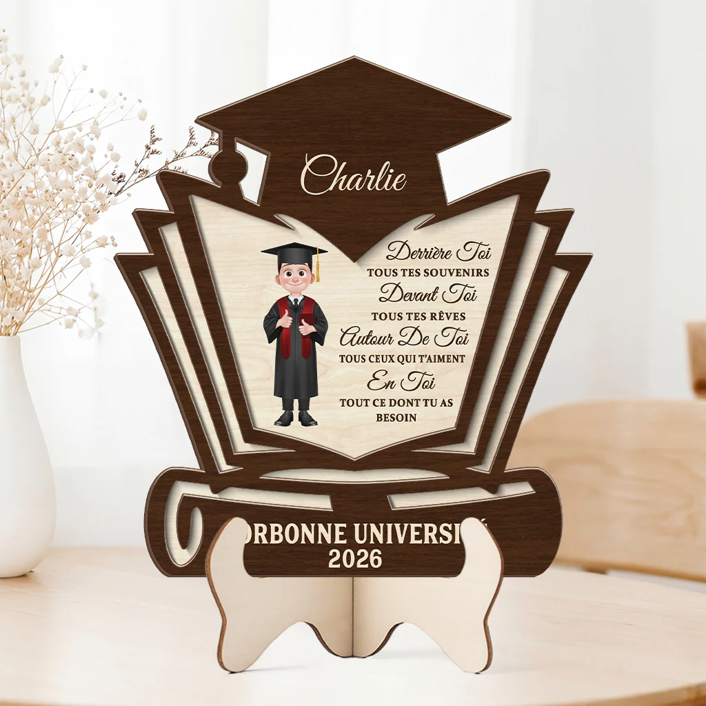 Plaque Bois Personnalisée - Tous Tes Rêves Cadeau Remise De Diplôme Femme Homme - Image 2