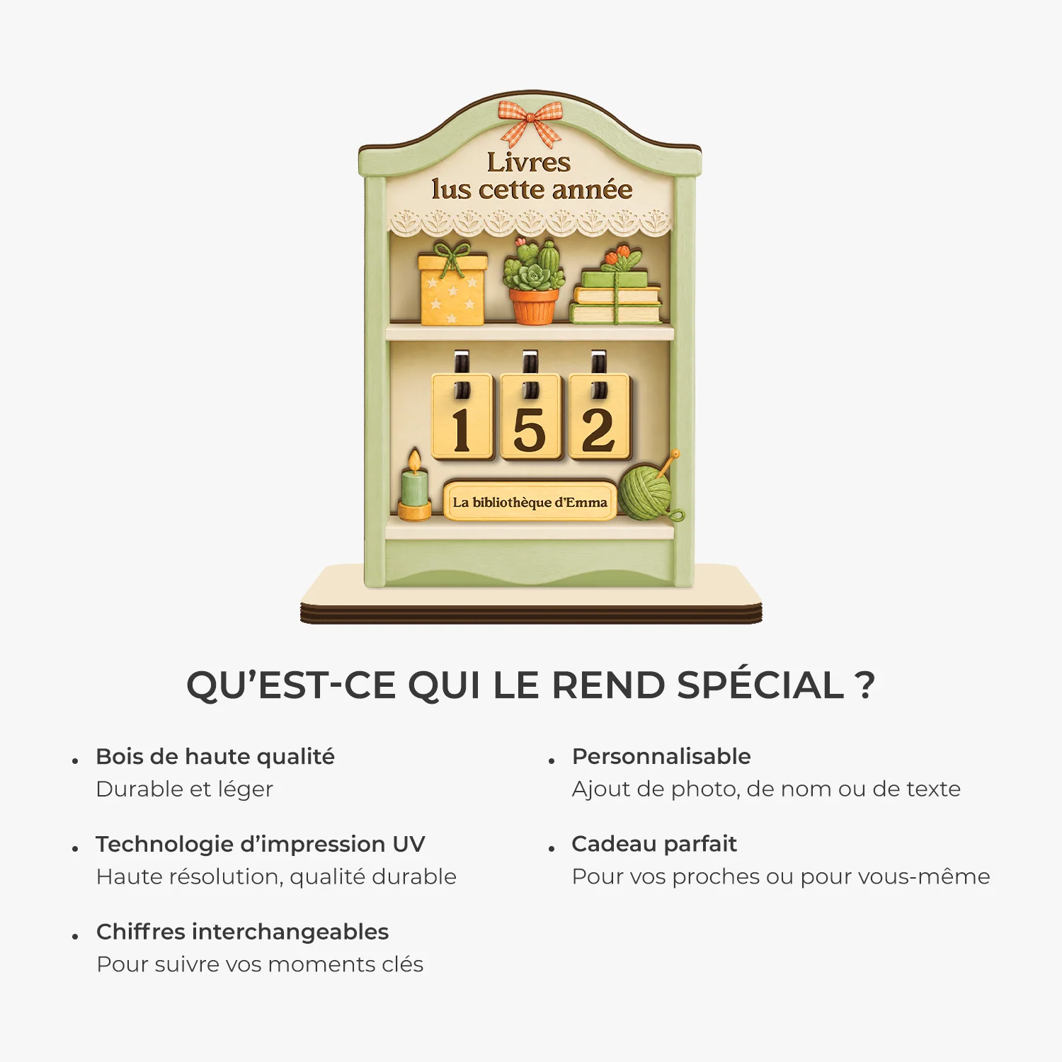 Plaque Compteur Personnalisable Pour Femme Homme - Livres Lus Cette Année - Image 5