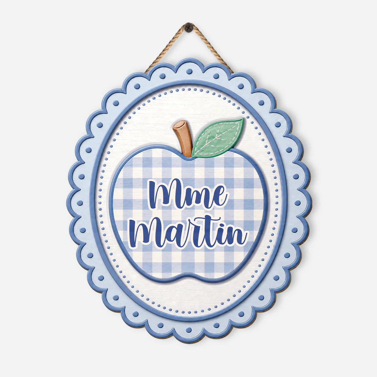 Plaque De Porte Bois Personnalisée À Suspendre - Décoration De Classe Pour Professeur