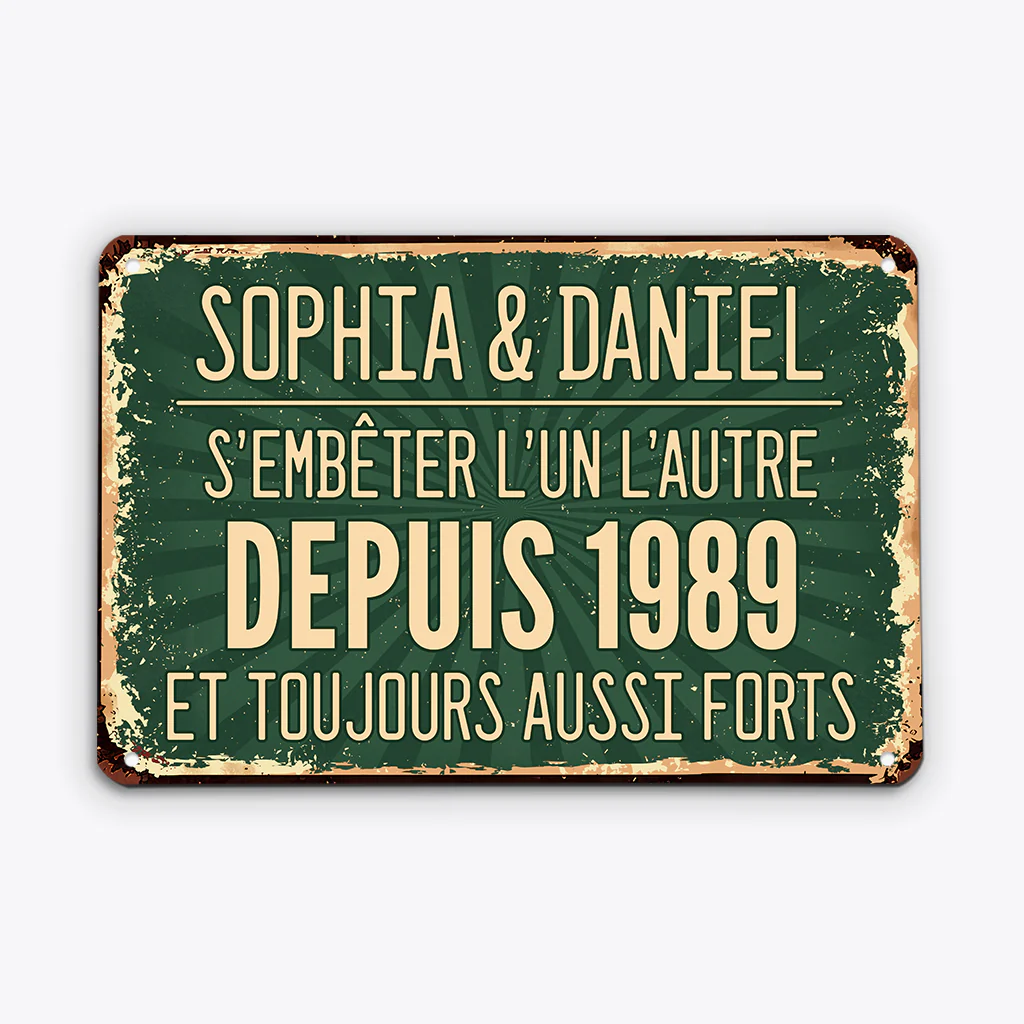 Plaque Décorative Personnalisable - Cadeau Couple S'Embêter L'Un L'Autre - Image 2
