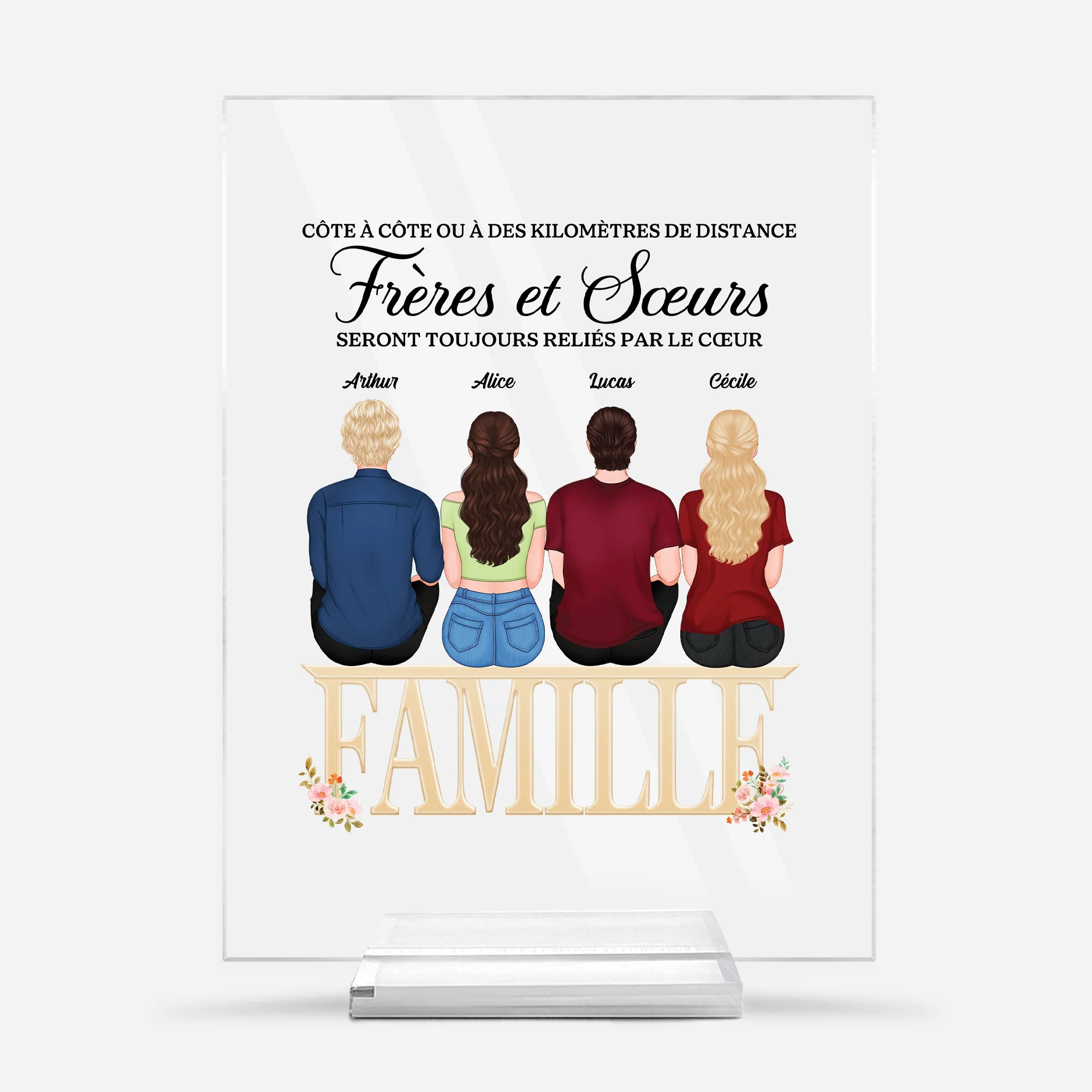 Plaque En Acrylique Personnalisée Famille - L'Amour Est Éternel