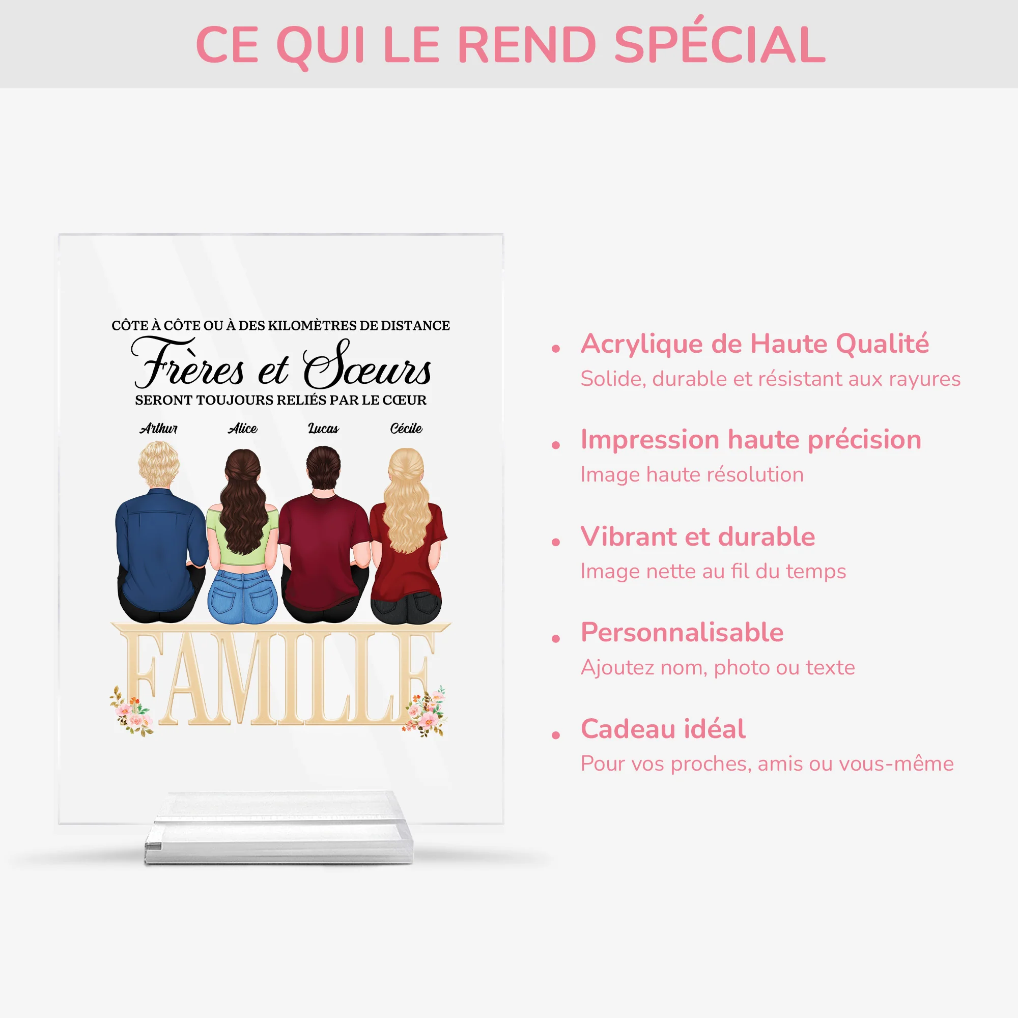 Plaque En Acrylique Personnalisée Famille - L'Amour Est Éternel - Image 5