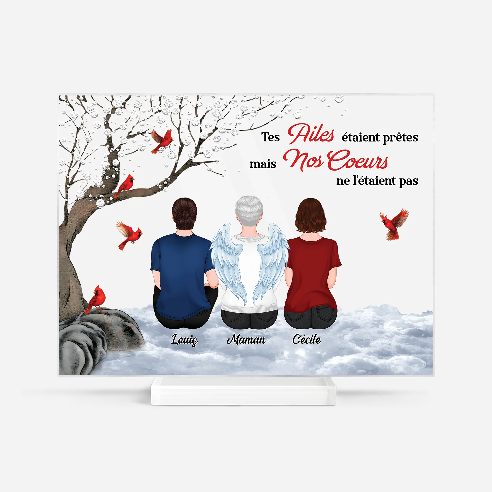 Plaque En Acrylique Personnalisée Avec Support - Nos Cœurs N’Étaient Pas Prêts - Cadeau Commémoratif