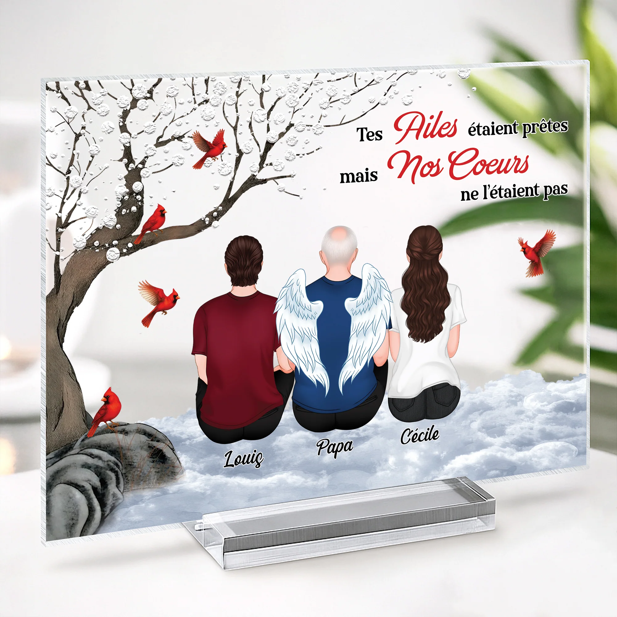 Plaque En Acrylique Personnalisée Avec Support - Nos Cœurs N’Étaient Pas Prêts - Cadeau Commémoratif - Image 2