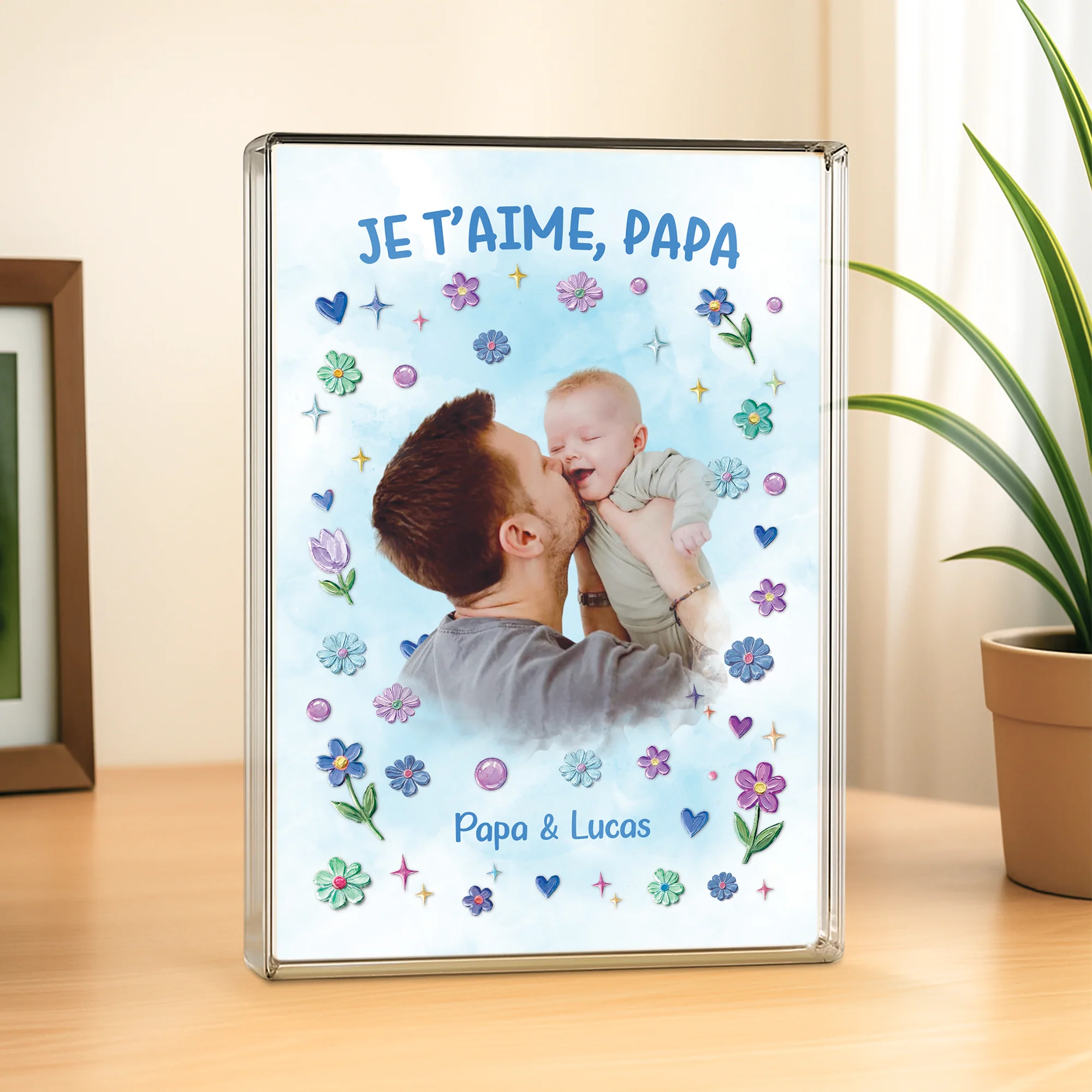 Plaque Acrylique Personnalisé Rectangulaire - Photo Maman Papa - Image 2