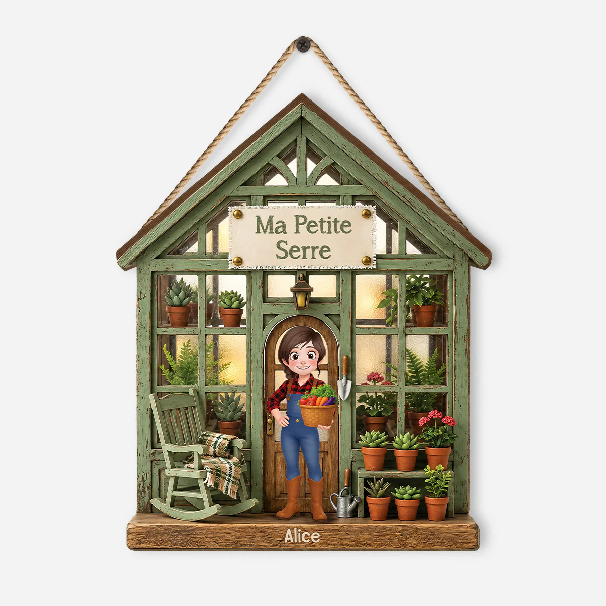 Plaque En Bois Personnalisable Femme/Homme - Mon Petit Jardin