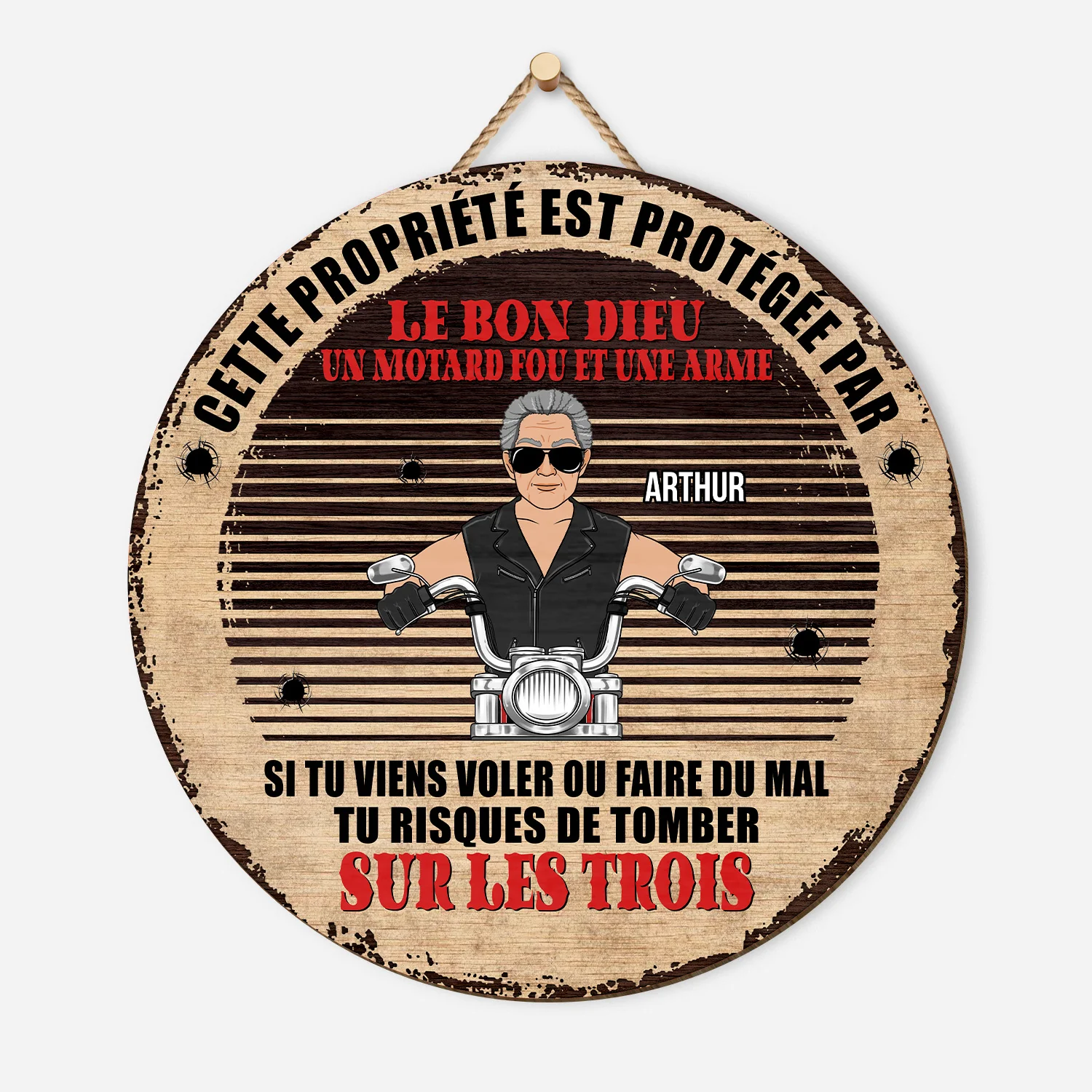 Plaque En Bois Personnalisée À Suspendre - Le Bon Dieu