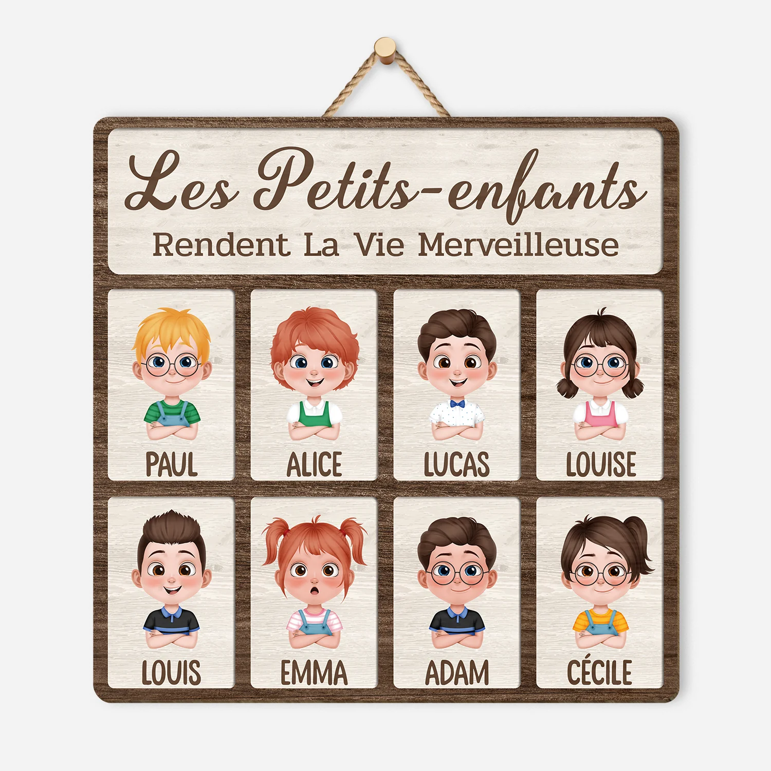 Plaque En Bois Personnalisée À Suspendre - Les Petits Enfants Rendent La Vie Merveilleuse