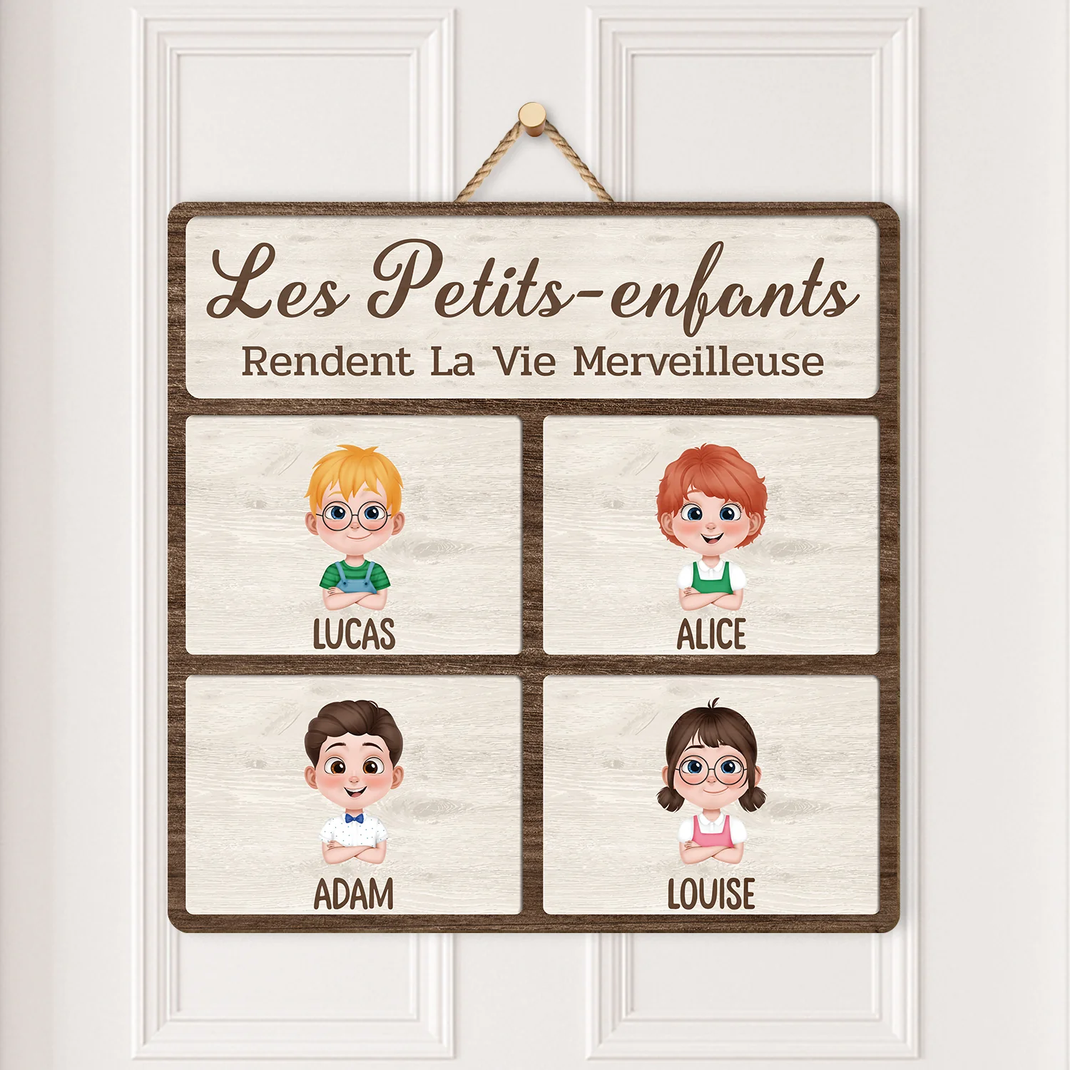 Plaque En Bois Personnalisée À Suspendre - Les Petits Enfants Rendent La Vie Merveilleuse - Image 2