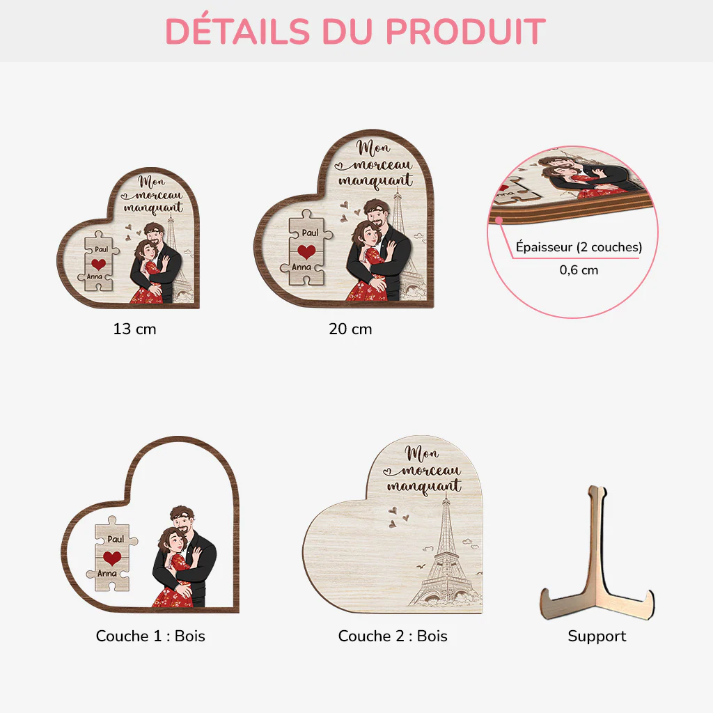 Plaque En Bois Personnalisée - Mon Morceau Manquant - Image 3