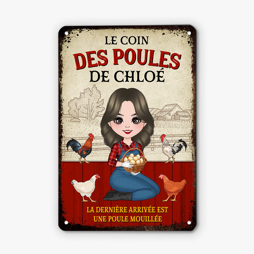 Plaque Métal Personnalisée - Le Poulailler De Madame