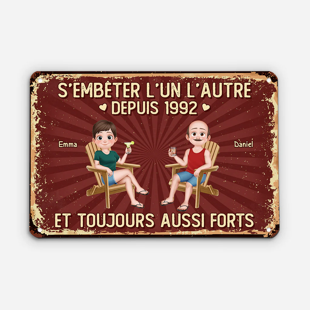 Plaque Humoristique Personnalisée En Métal Pour Couple - S'embêter L'un L'autre
