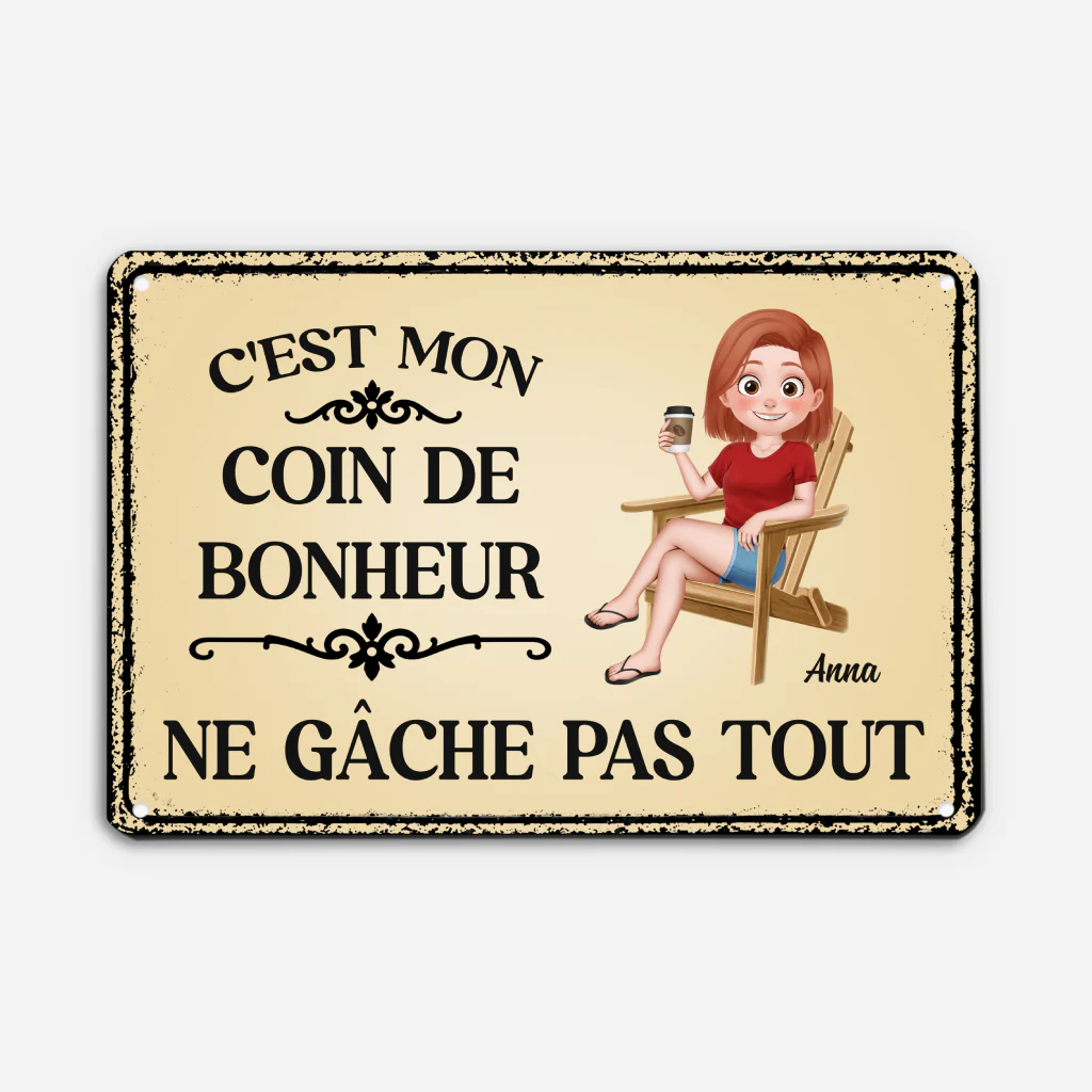 Plaque Humoristique Personnalisée En Métal Pour Jardin Femme Homme - Coin De Bonheur